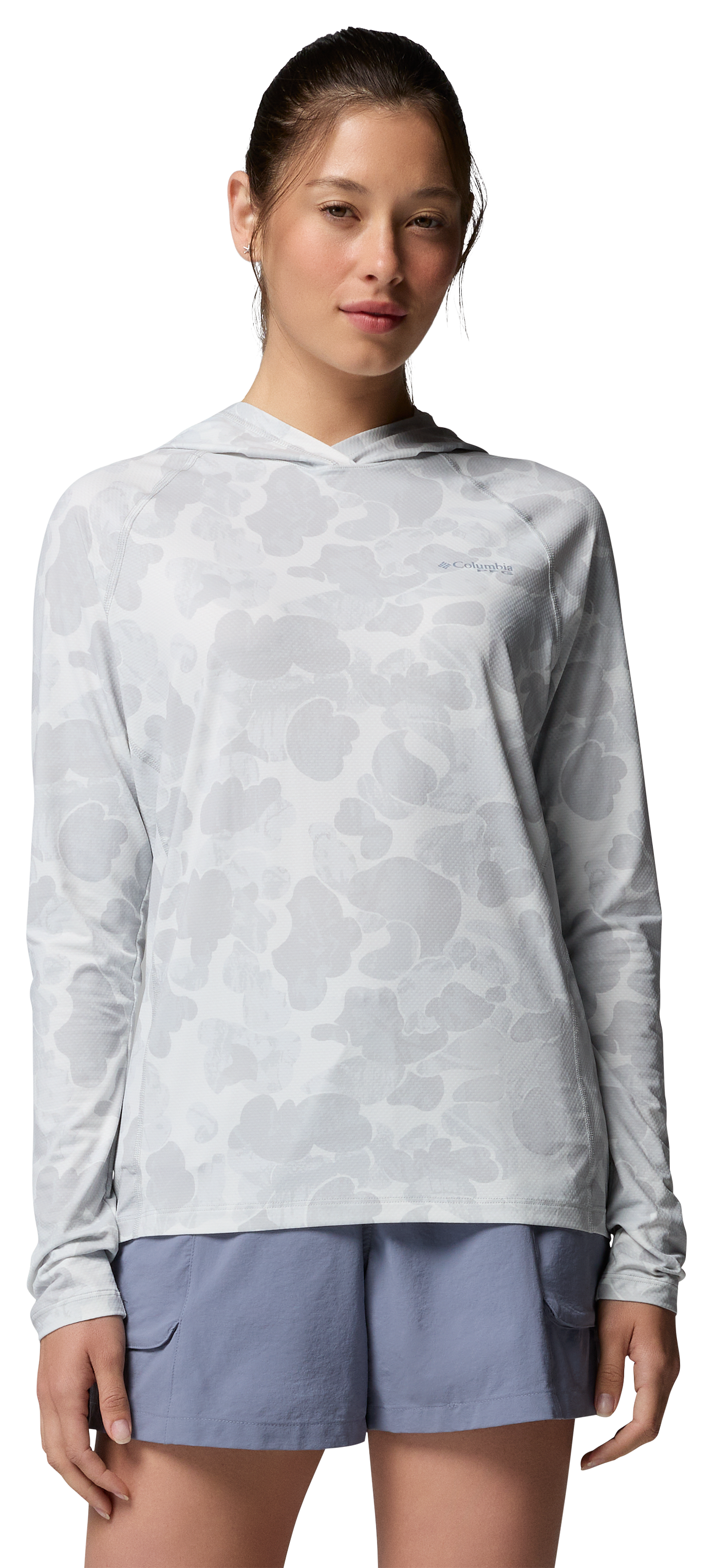 Image of Columbia PFG Super Solar Stream II Hoodie - Cool Grey Deltawoods - S