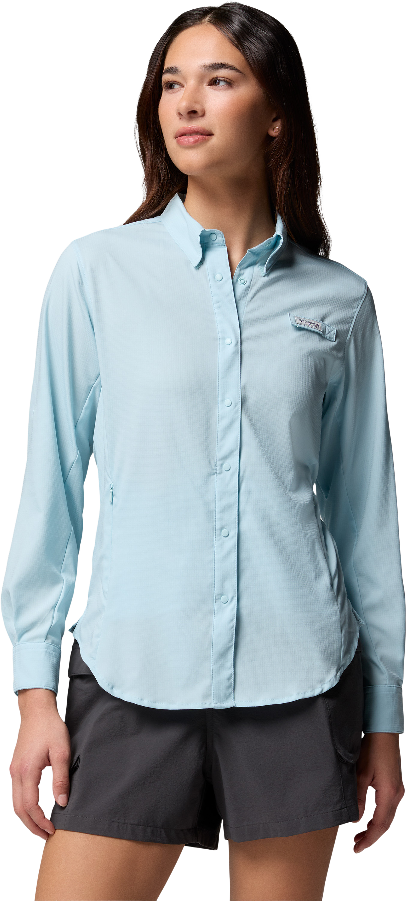Image of Columbia PFG Tamiami II Long-Sleeve Button-Down Shirt - Marine Light