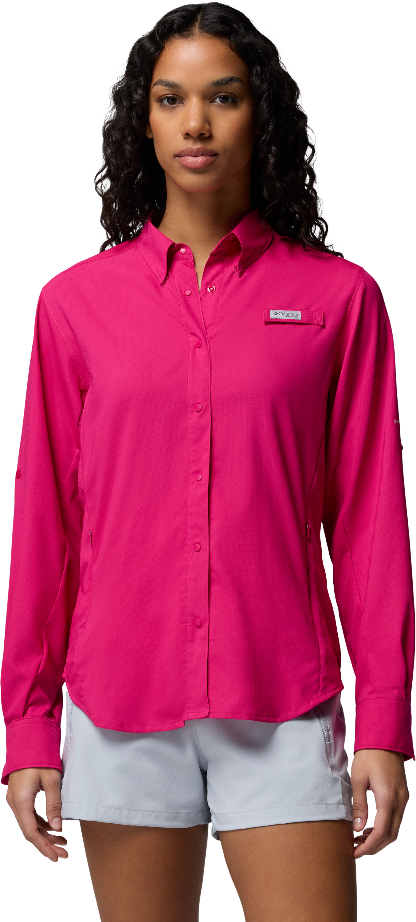 Image of Columbia PFG Tamiami II Long-Sleeve Button-Down Shirt - Guava Pink