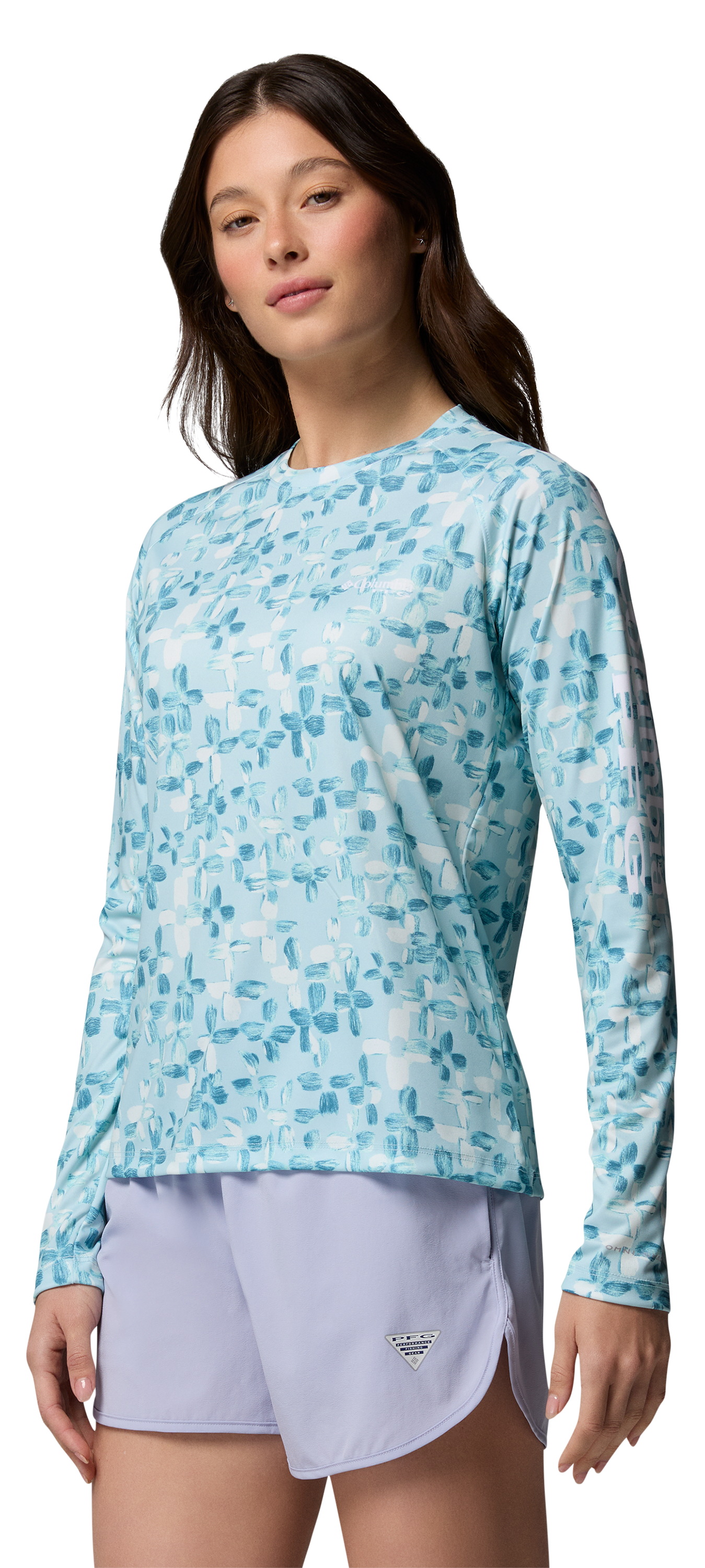 Image of Columbia PFG Super Tidal Tee Long-Sleeve Shirt - Marine Light/Crosshatch - L
