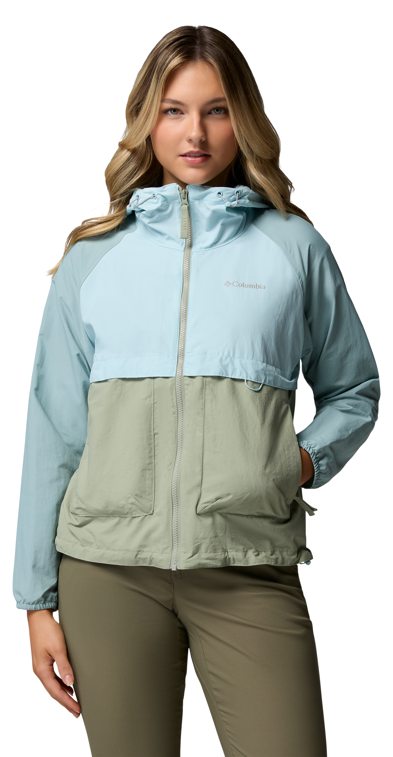 Image of Columbia Spire Valley Windbreaker - Safari/Marine Light/Crushed Blue - M