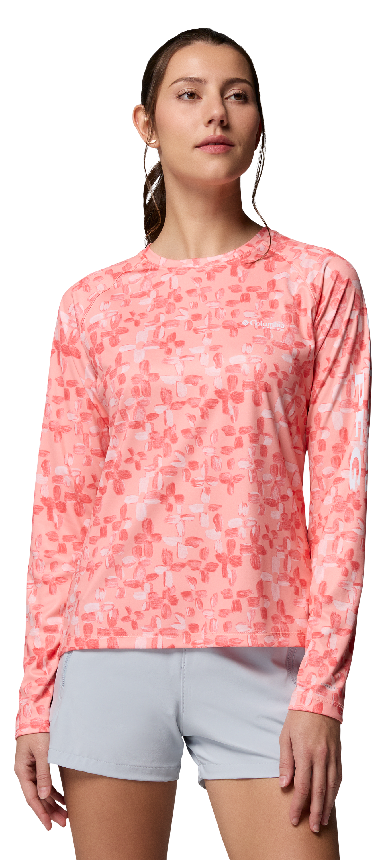 Image of Columbia PFG Super Tidal Tee Long-Sleeve Shirt - Tiki Pink/Melonade Crosshair