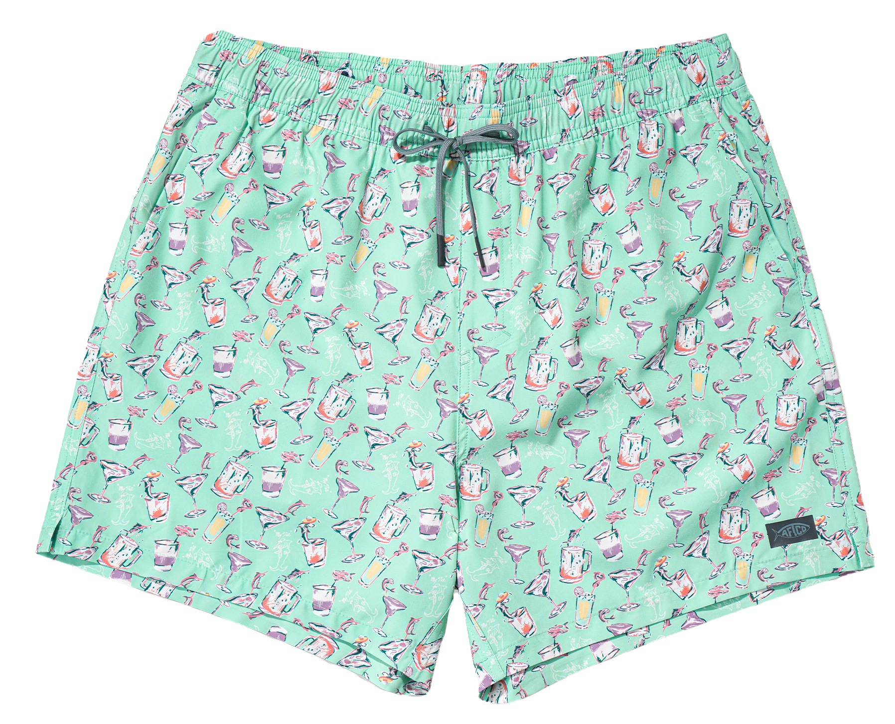 Image of AFTCO Strike Printed Swim Shorts - Beach Glass