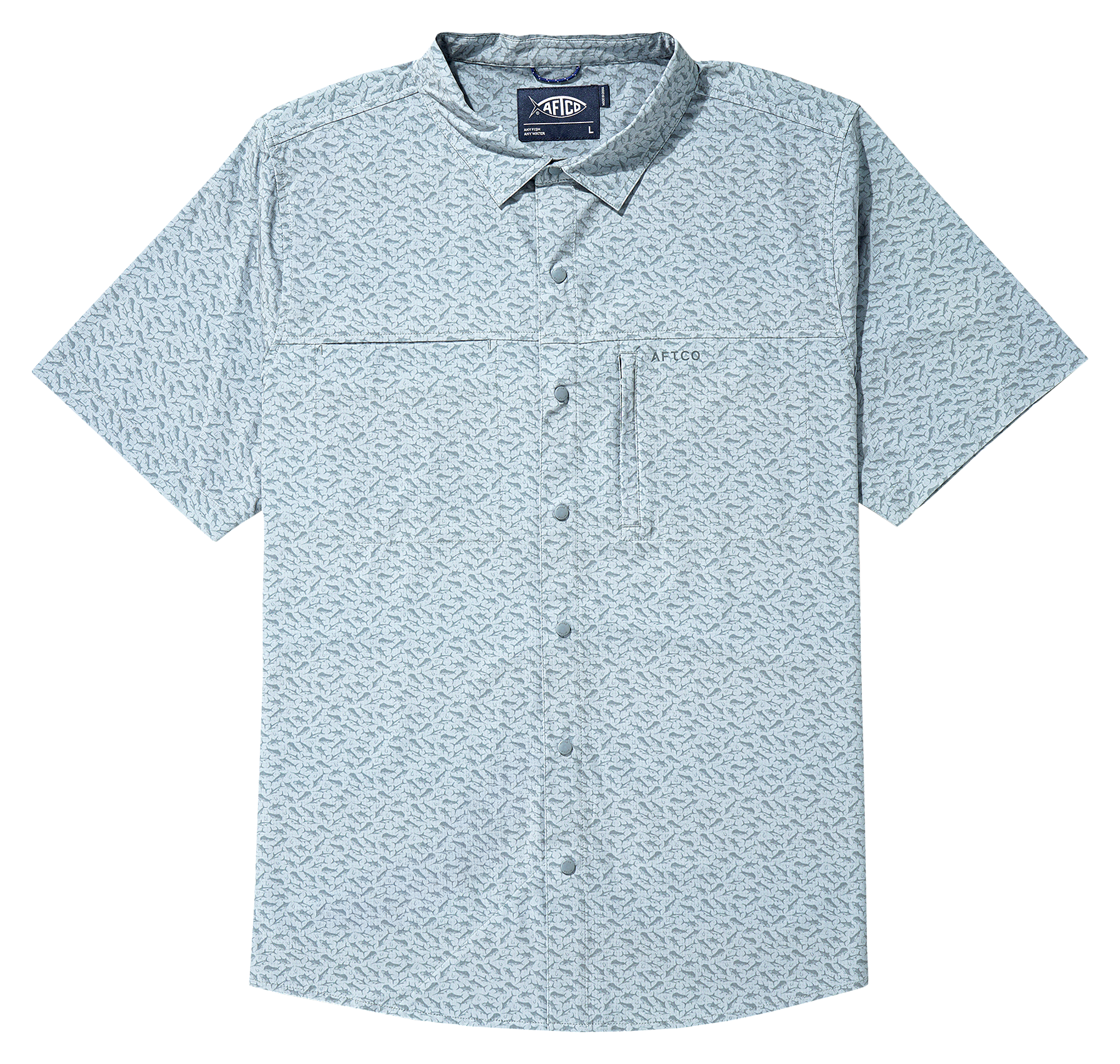 Image of AFTCO Seabreeze Tech Short-Sleeve Shirt - Harbor Gray