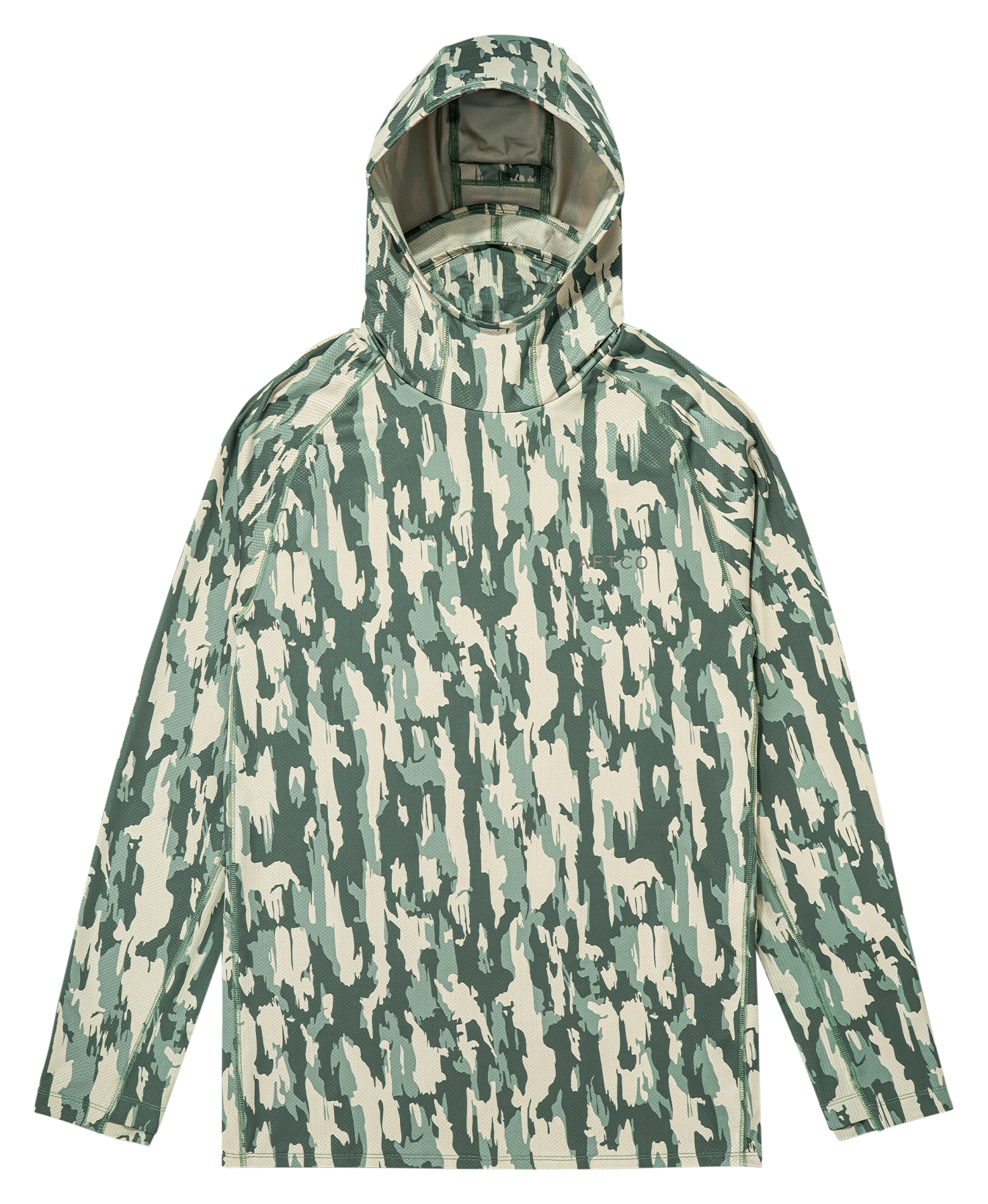 Image of AFTCO Adapt Tactical Phase Change Performance Long-Sleeve Hoodie - Bay Leaf Current Camo