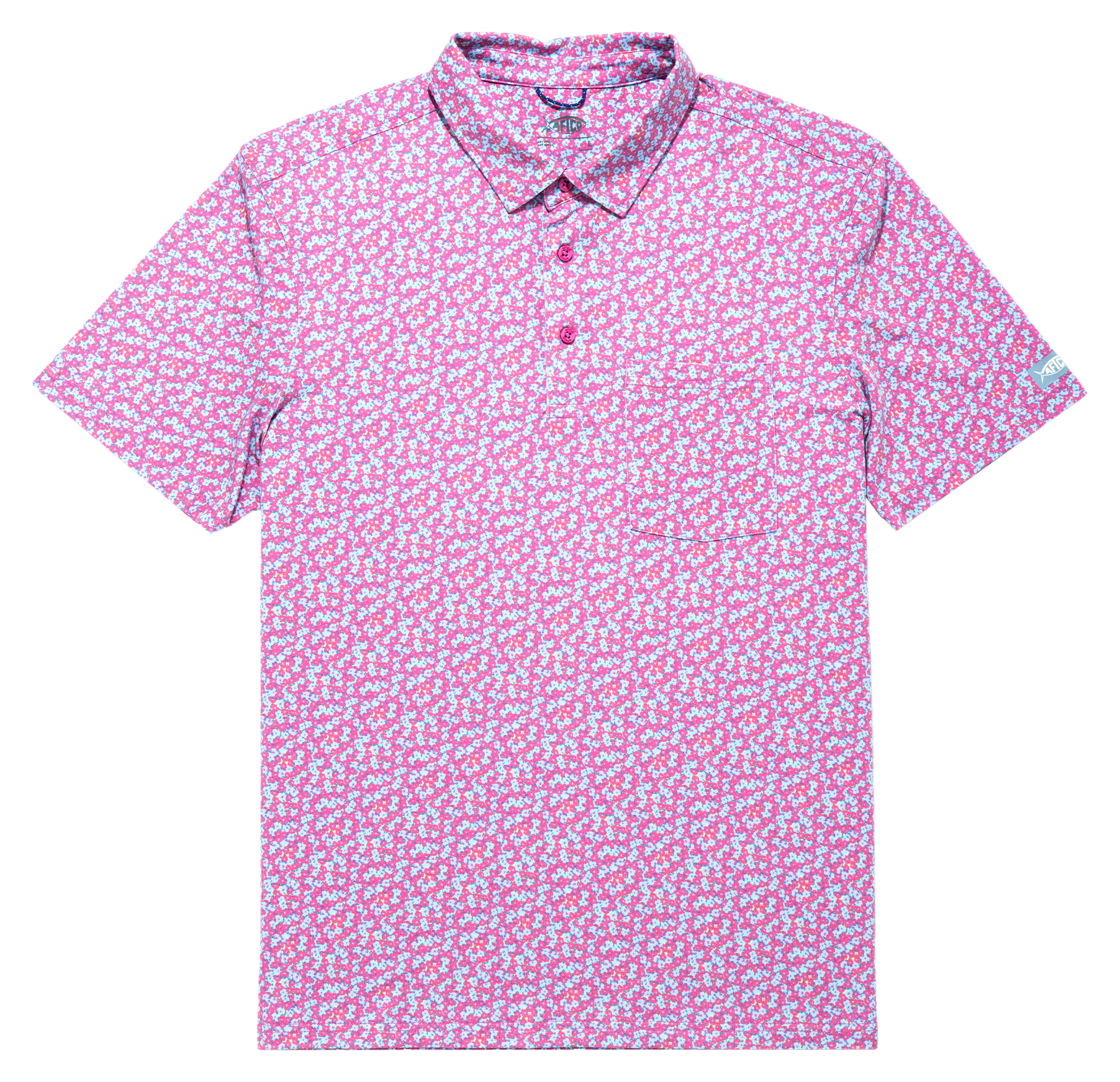 Image of AFTCO Qualifier Short-Sleeve Polo Shirt - Quiet Tide