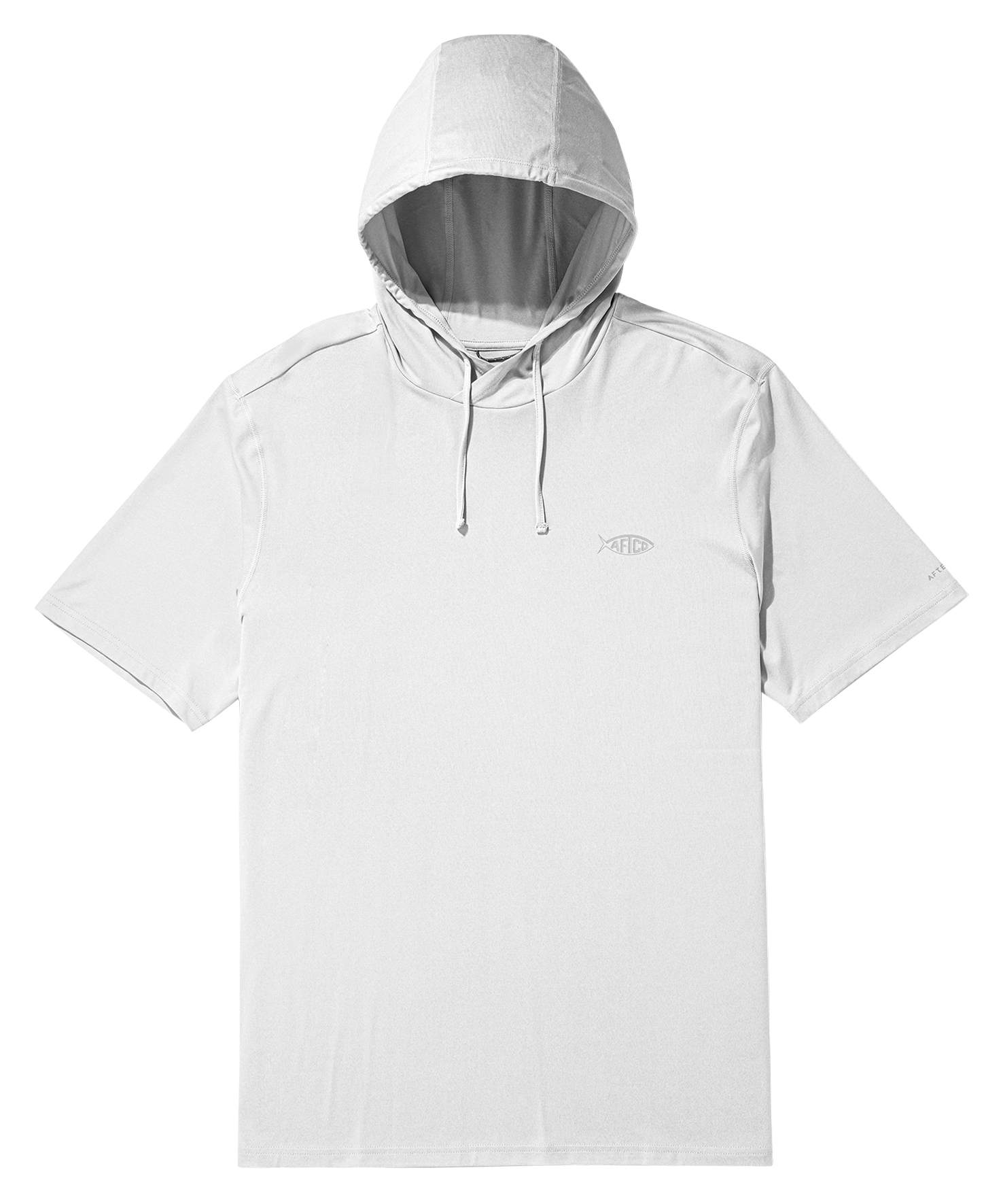 Image of AFTCO Samurai Hooded Short-Sleeve Shirt - Oyster Gray Heather