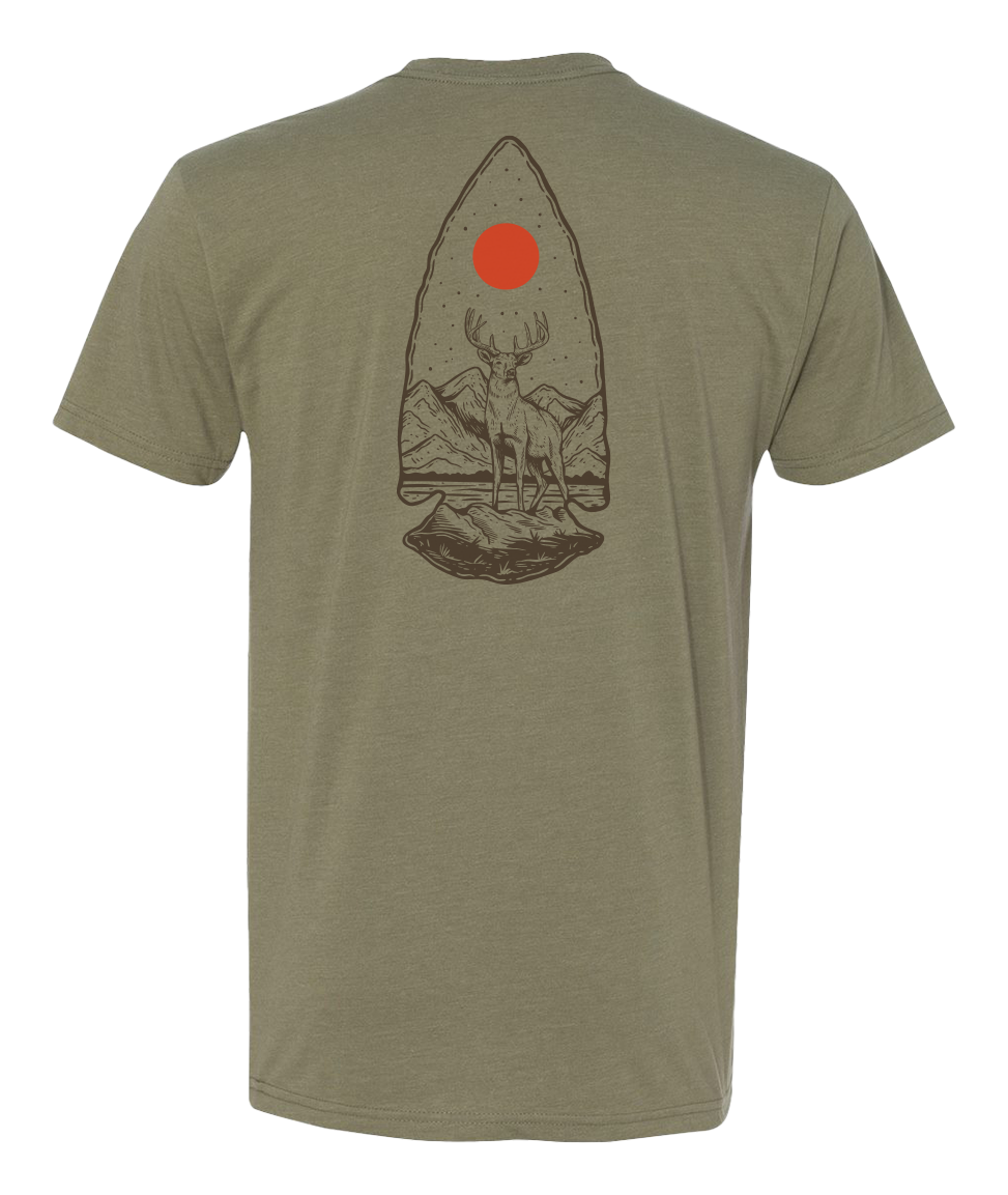 Image of Black Rifle Coffee Company Deer in Arrowhead Short-Sleeve T-Shirt - Light Olive - XL