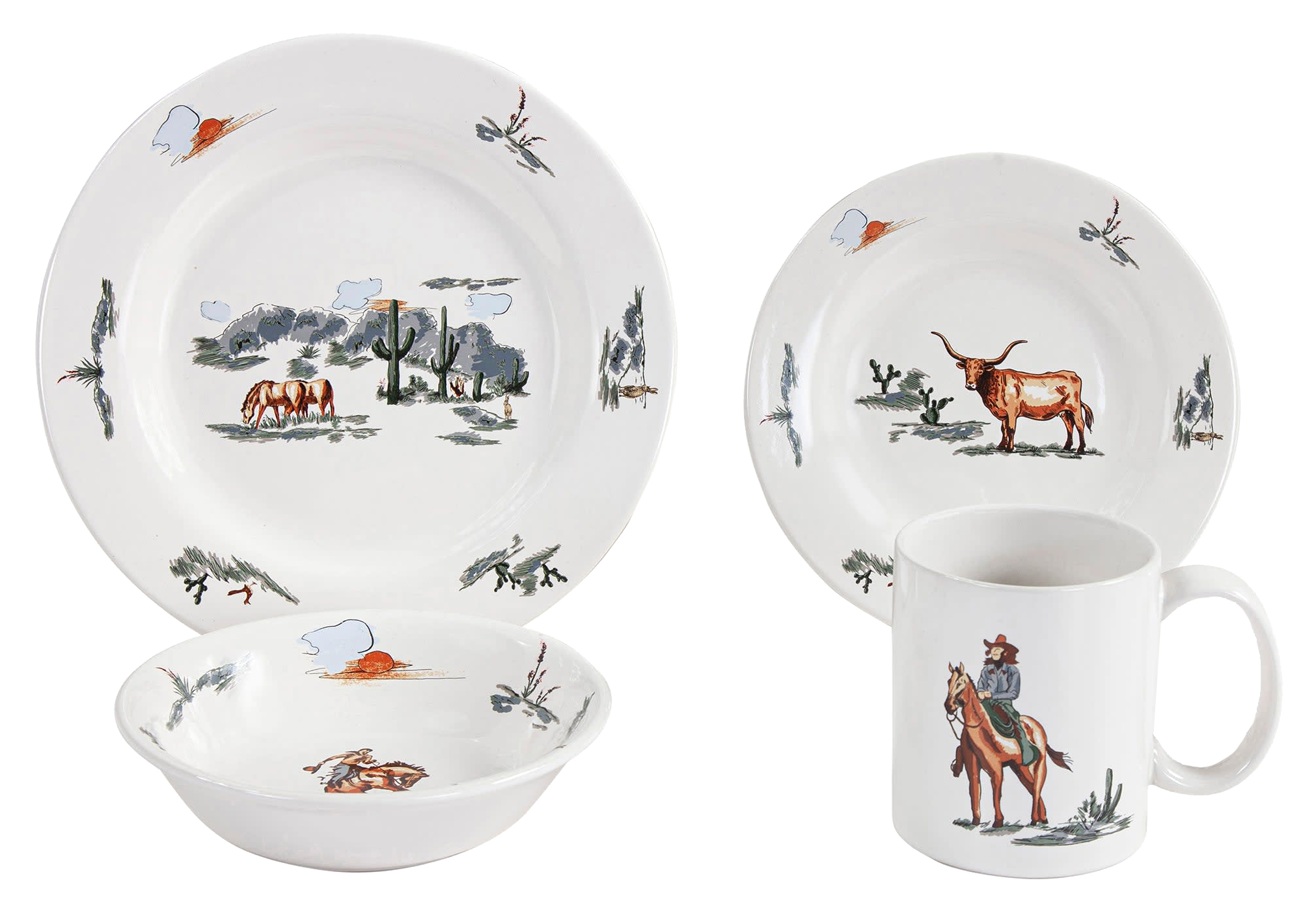 Image of HiEnd Accents Ranch Life 16-Piece Ceramic Dinnerware Set