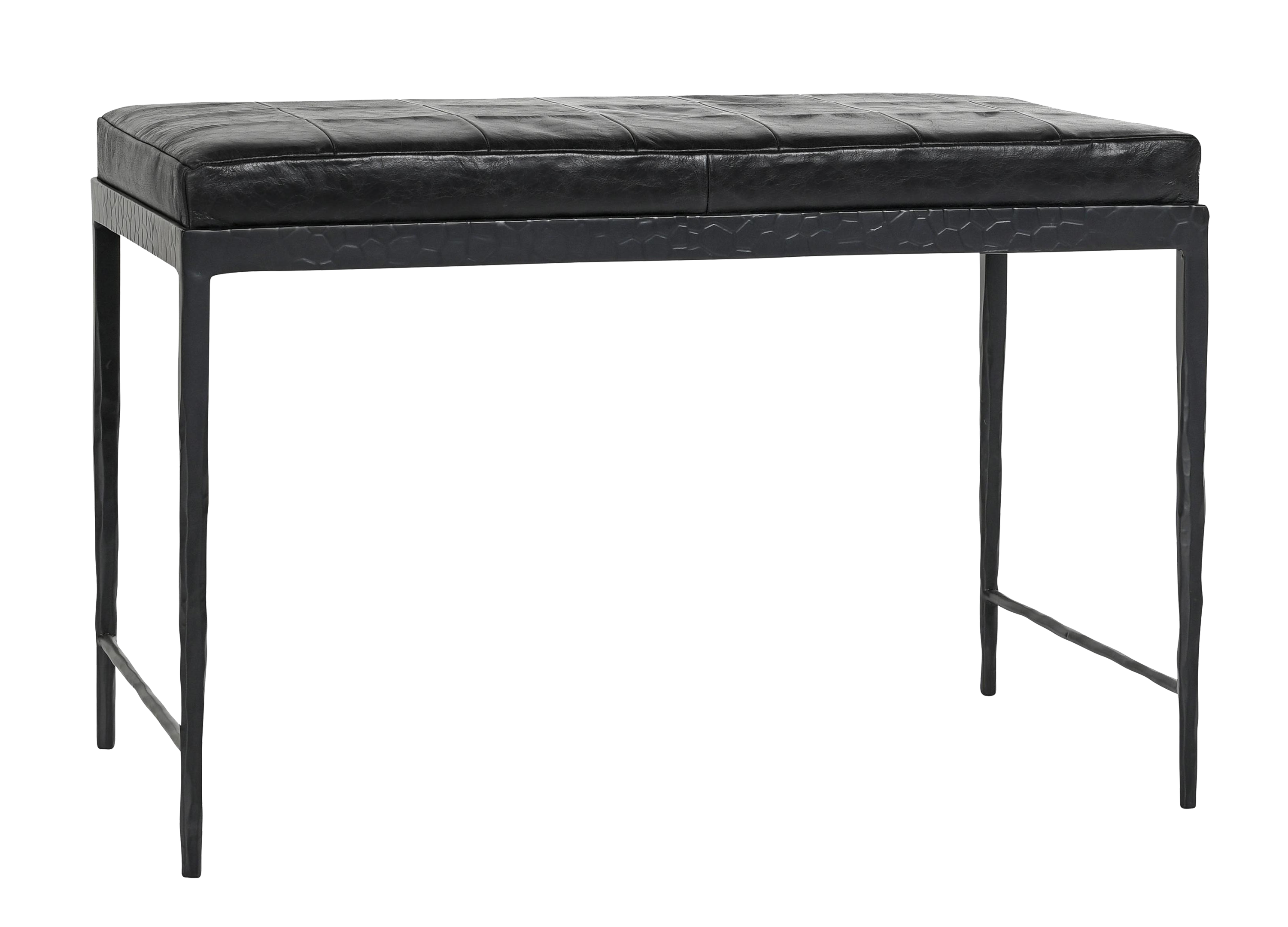 Image of Classic Home Malo Leather Bench - Onyx Black