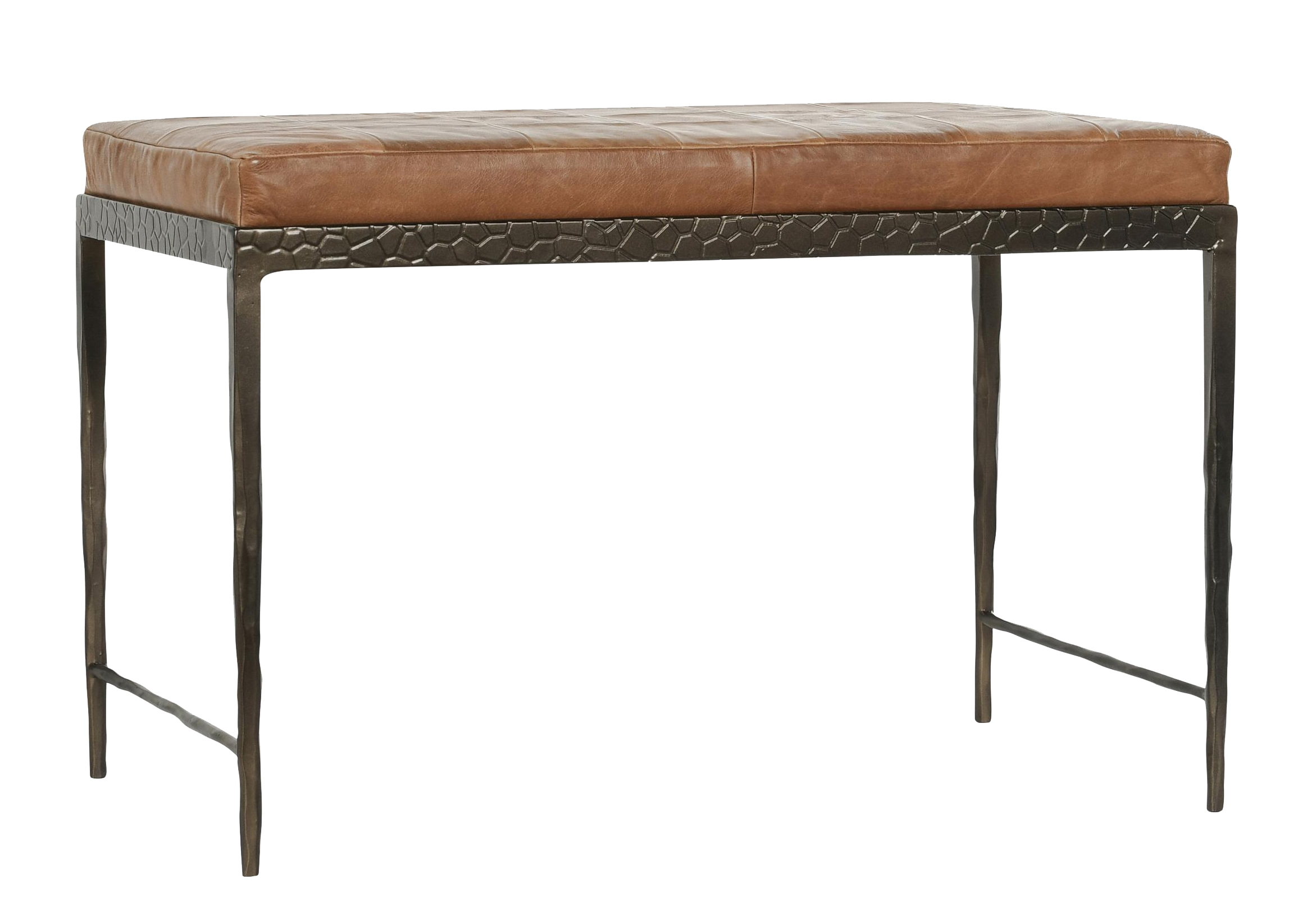 Image of Classic Home Malo Leather Bench - Chestnut