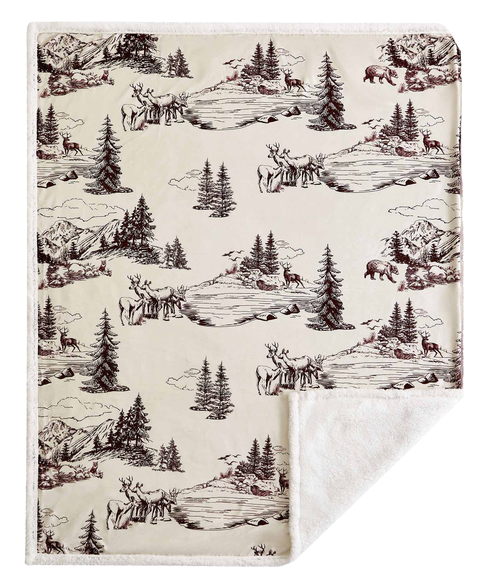 Image of HiEnd Accents White Pine Campfire Sherpa Throw