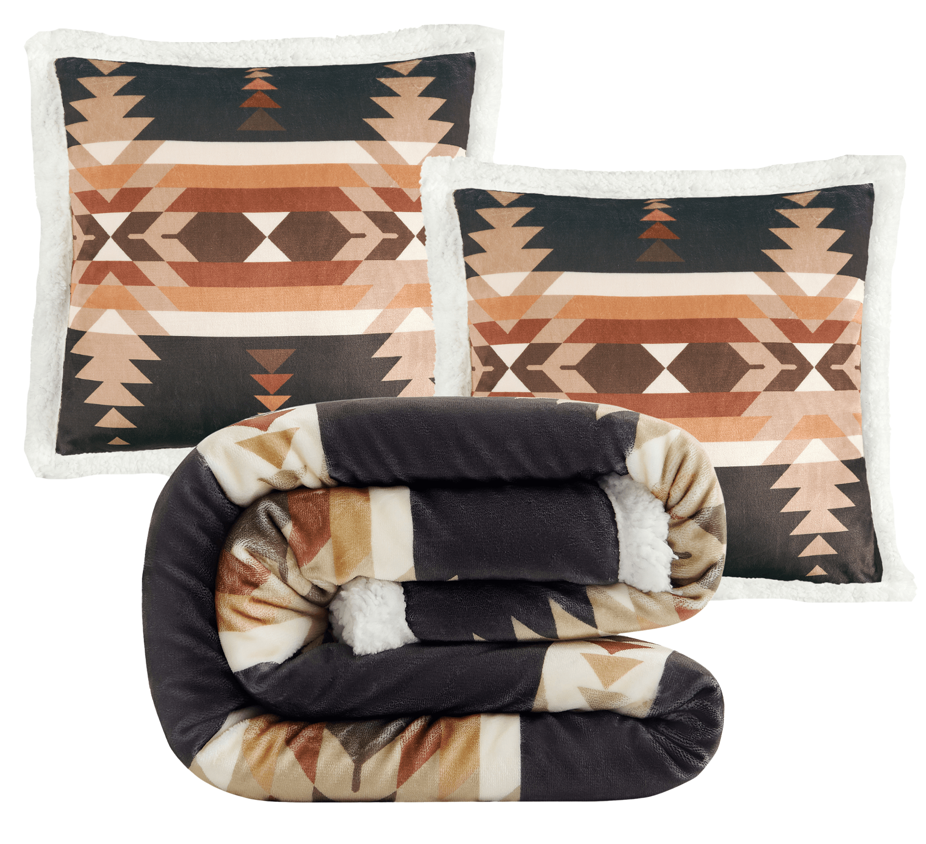 Image of HiEnd Accents Yosemite Campfire Sherpa Throw Set