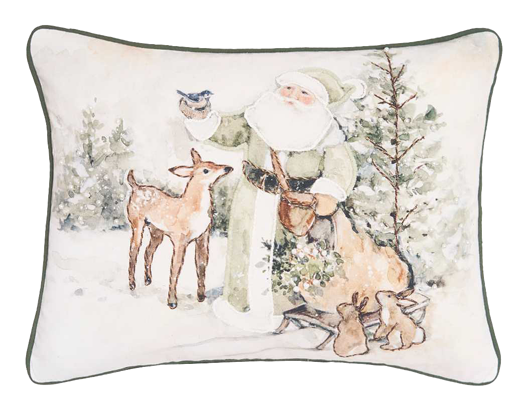 Image of C&F Home Santa and Woodland Animals Christmas Throw Pillow