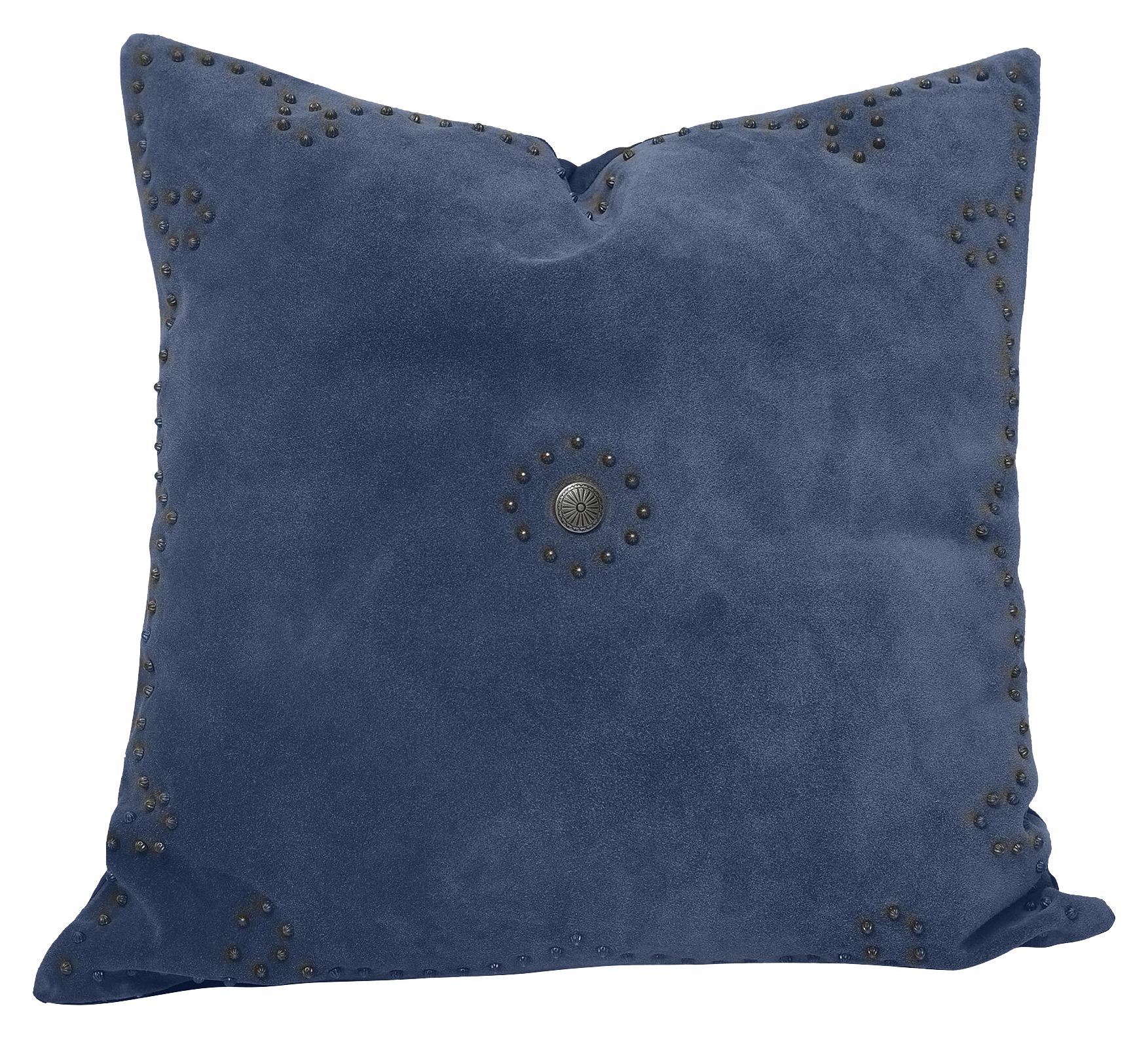 Image of HiEnd Accents Western Suede Antique Silver and Studded Pillow