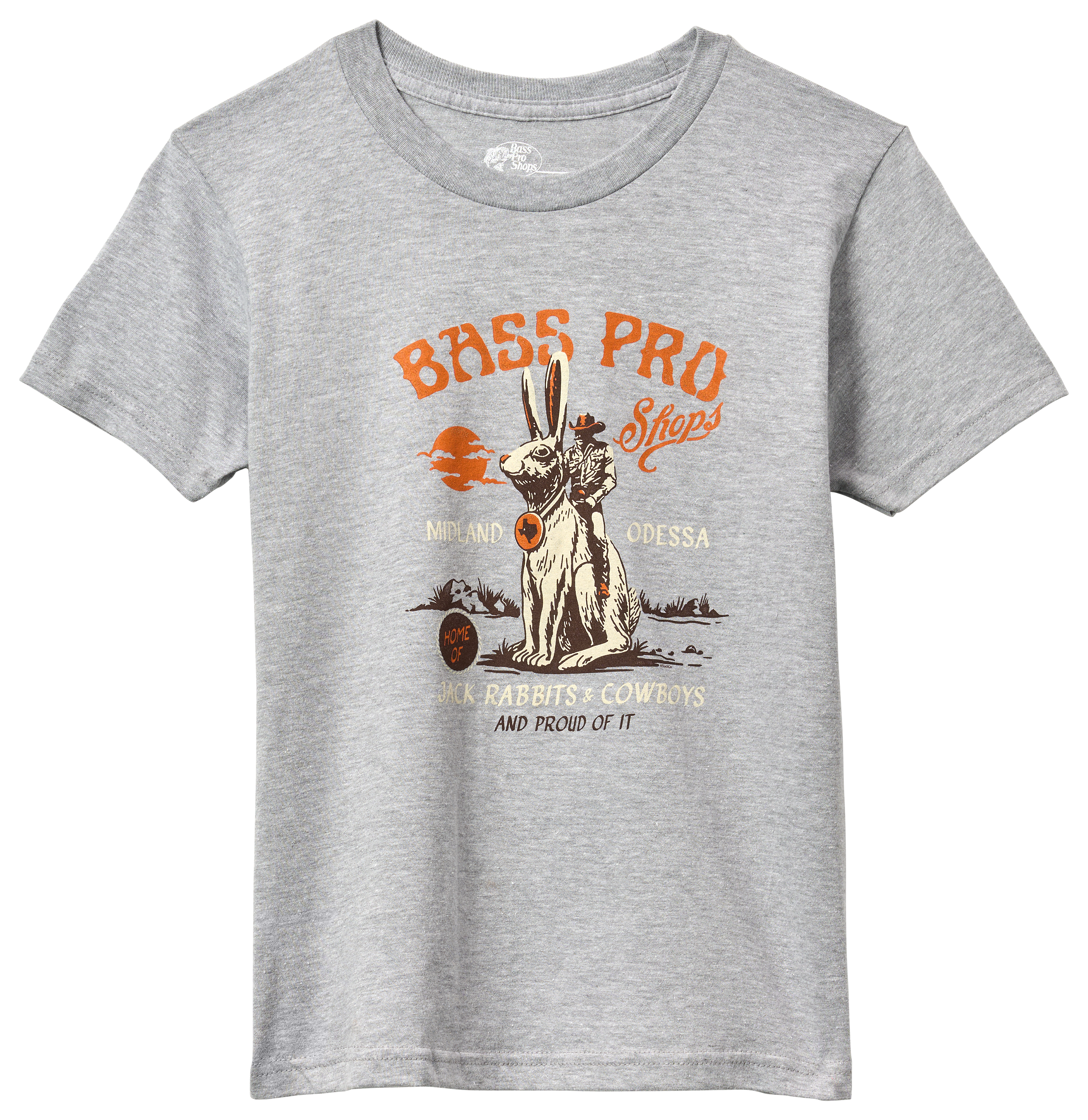 Image of Bass Pro Shops Odessa Jack Rabbits and Cowboys Short-Sleeve Shirt for Kids - Gray