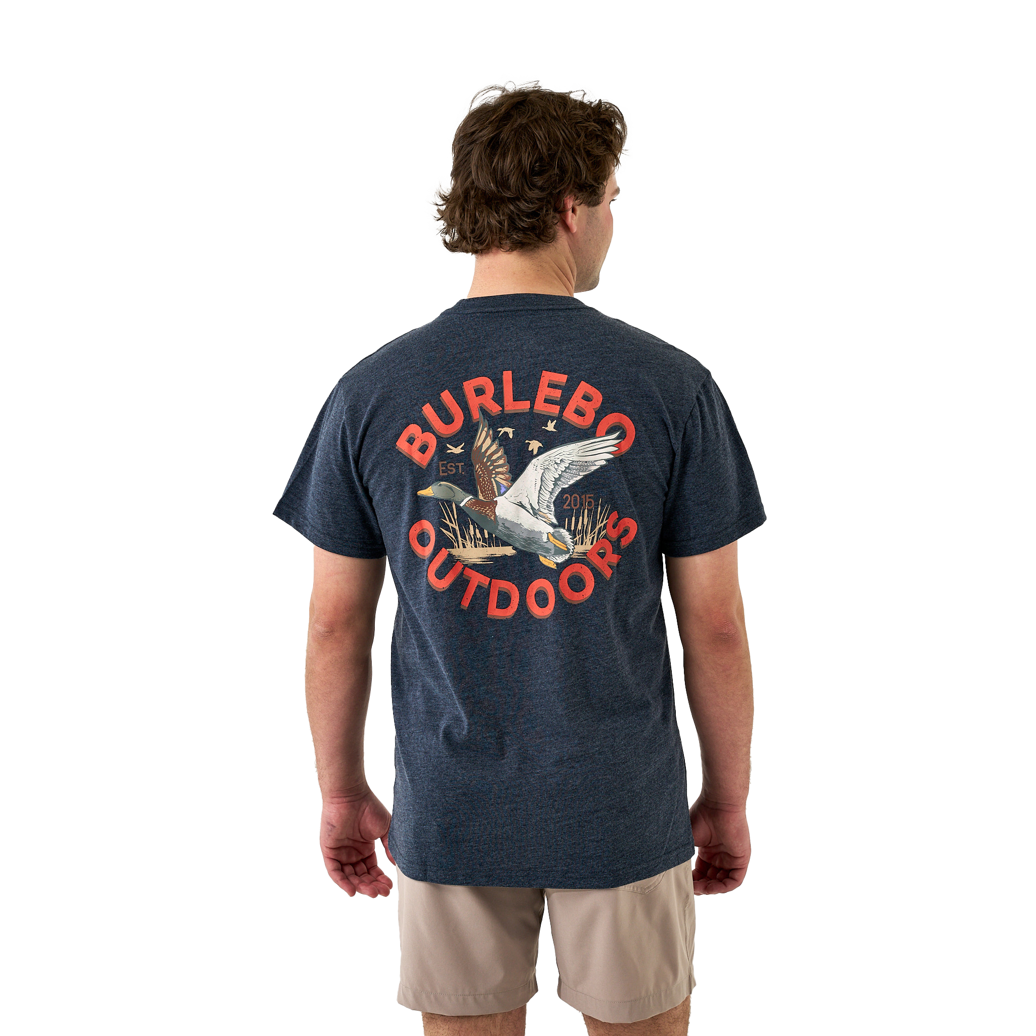 Image of BURLEBO Old School Duck Hunt Short-Sleeve T-Shirt - Heather Navy - L