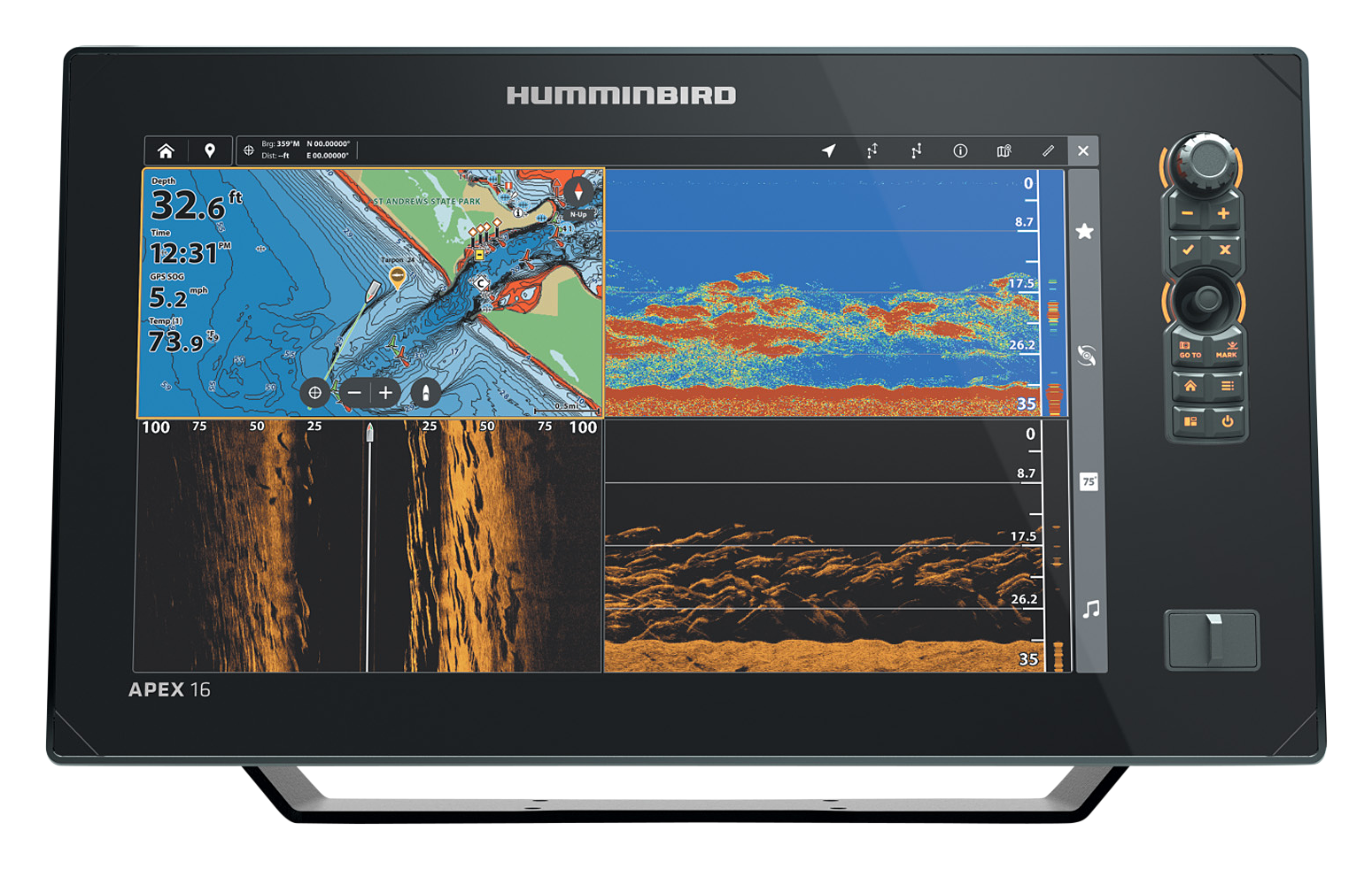 Image of "Humminbird APEX MSI+ Fish Finder/Chartplotter - 16"""
