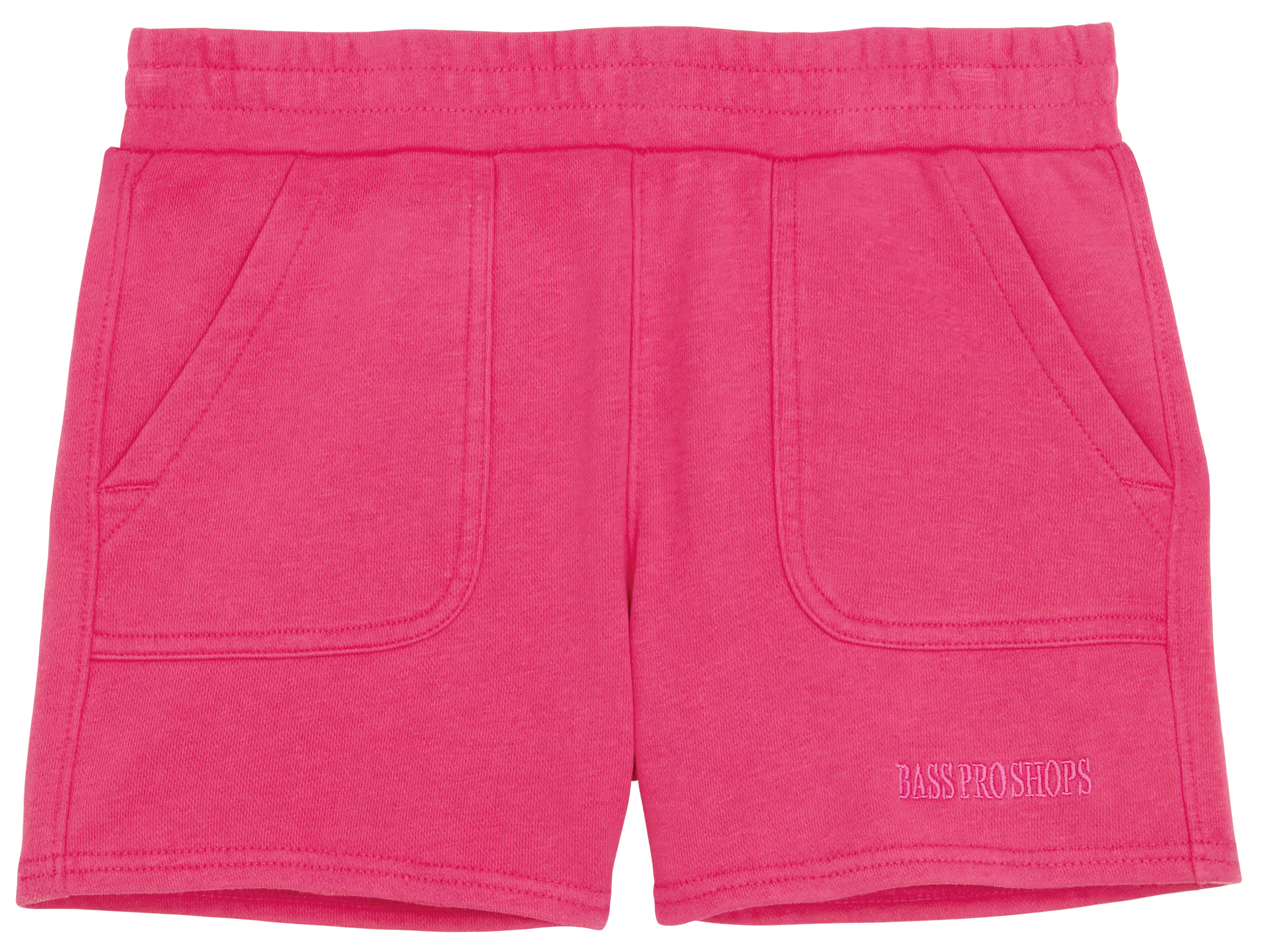 Image of Bass Pro Shops Terry Elastic-Waist Shorts for Kids - Fuchsia