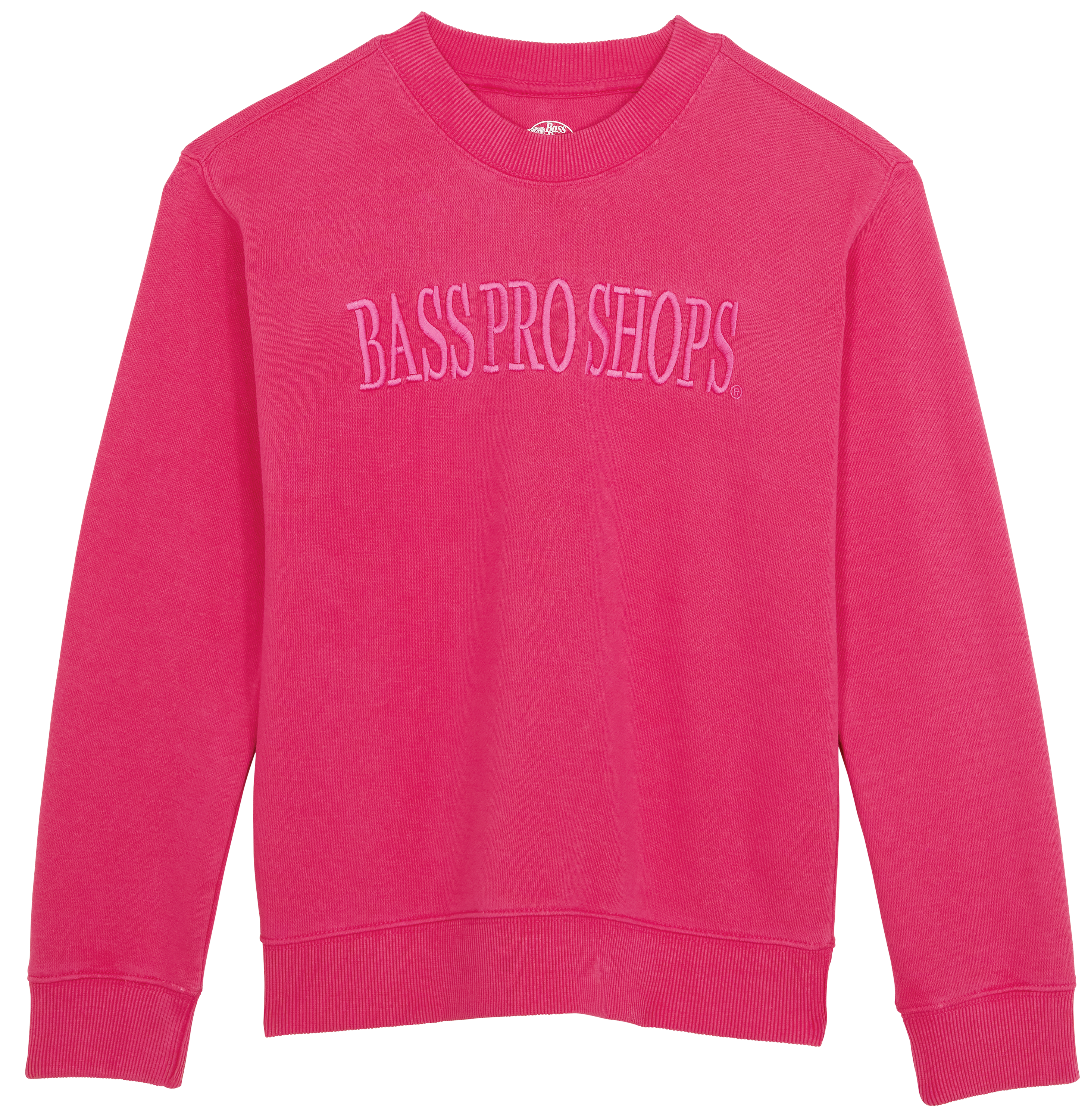 Image of Bass Pro Shops Embroidered Logo Sweatshirt for Kids - Fuchsia