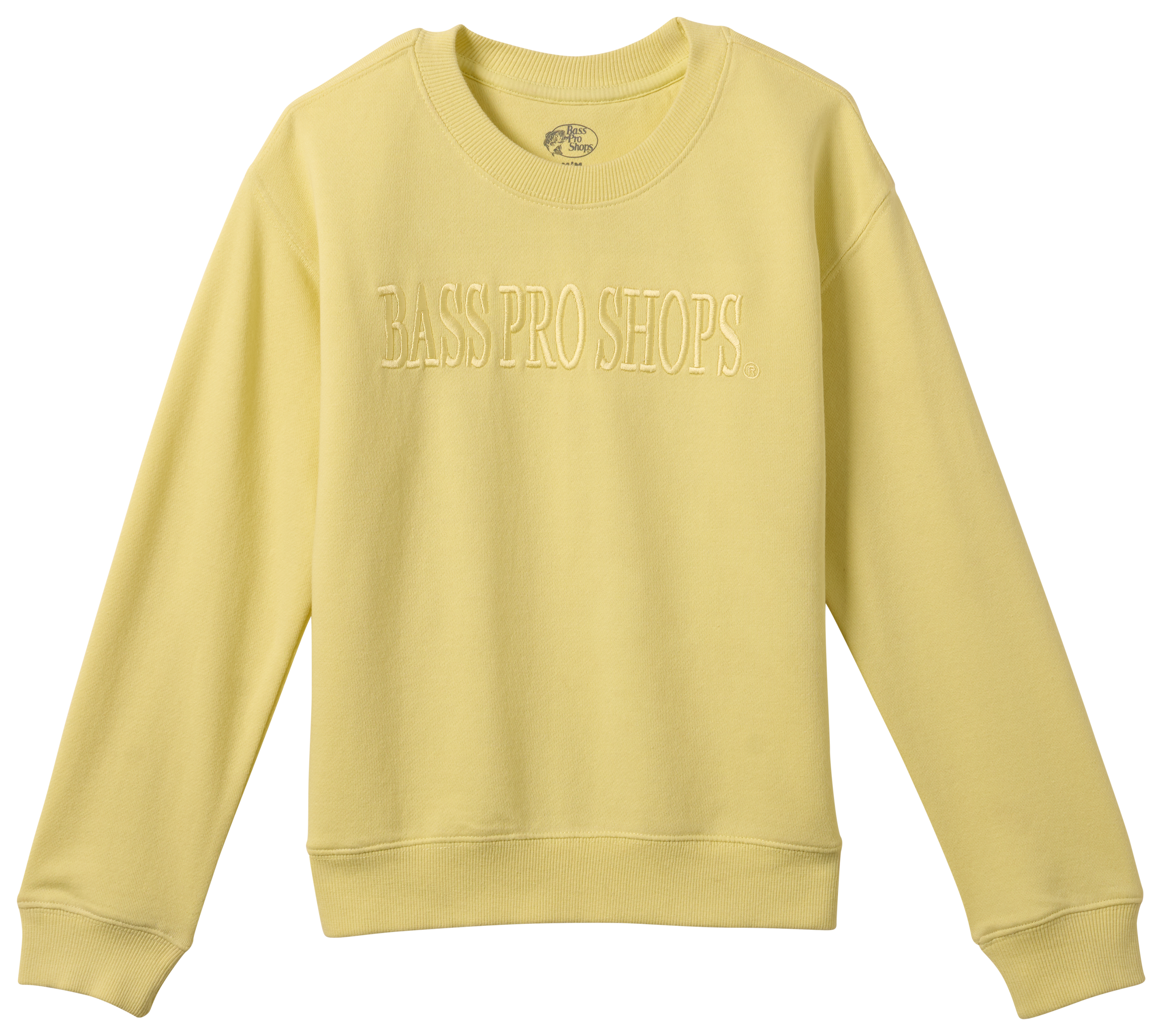 Image of Bass Pro Shops Embroidered Logo Sweatshirt for Kids - Yellow Iris