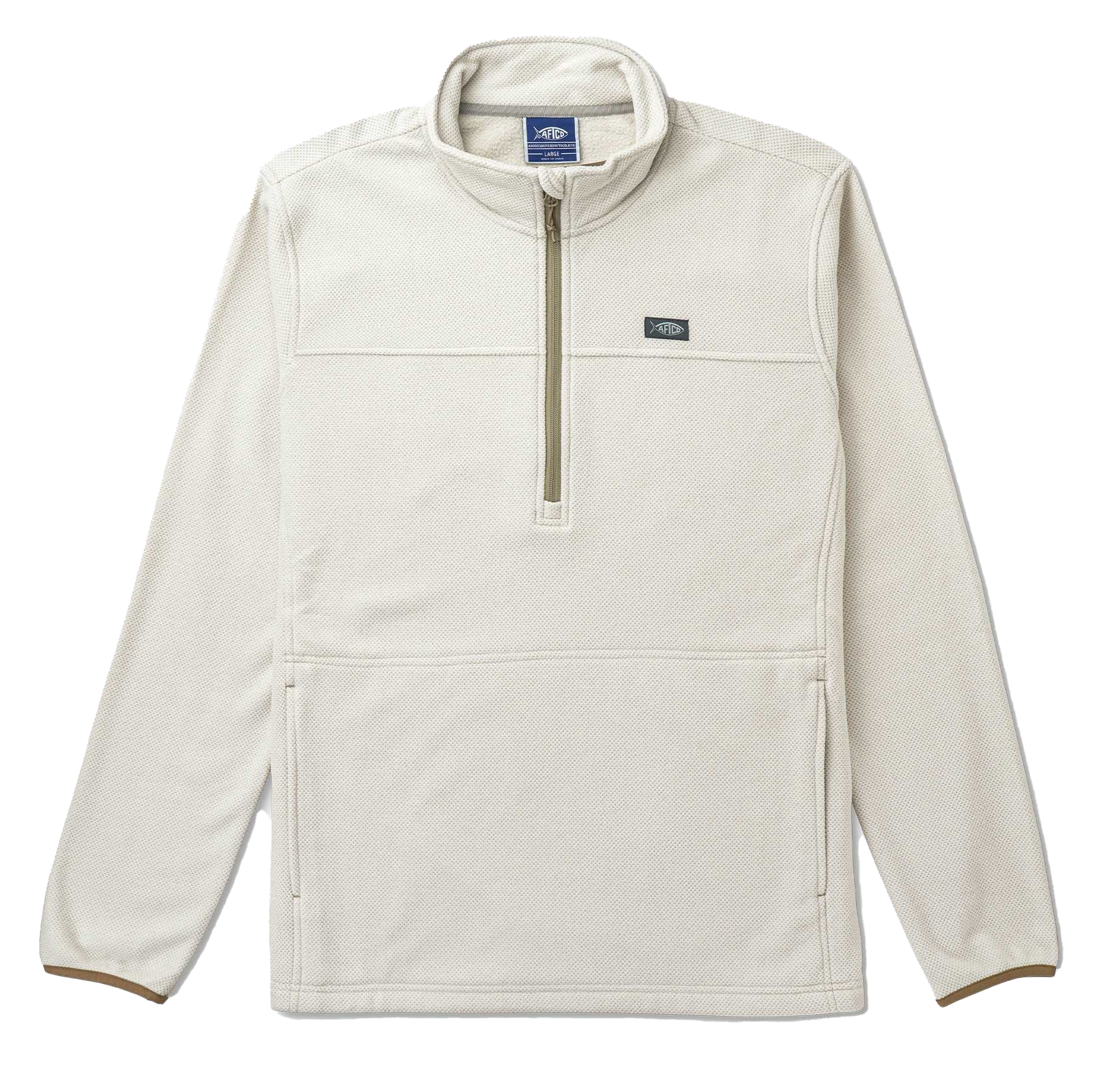 Image of AFTCO Sentinel Quarter-Zip Recycled Fleece Pullover - Pelican Heather - L