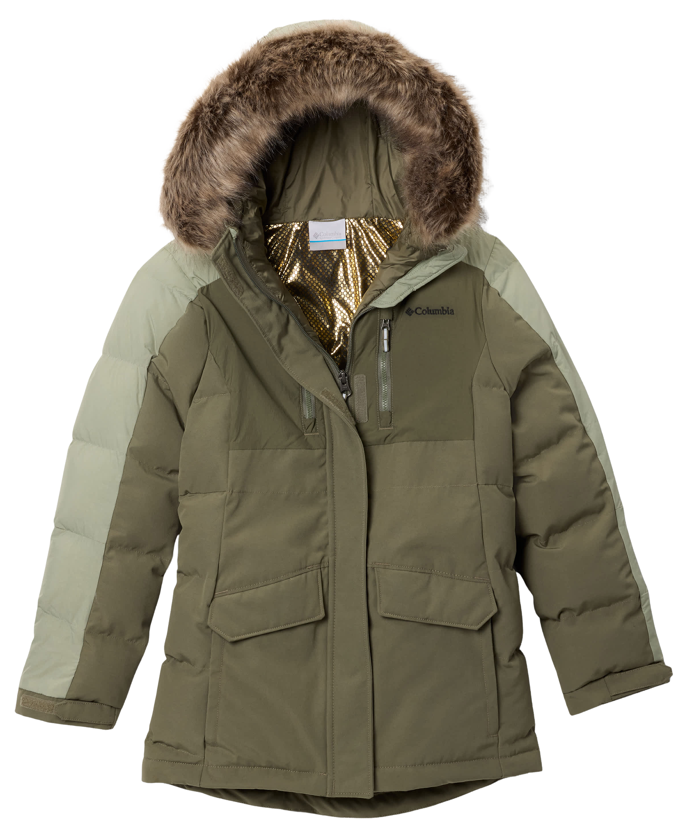 Image of Columbia Marquam Peak Fusion III Parka for Kids - Stone Green/Safari - S