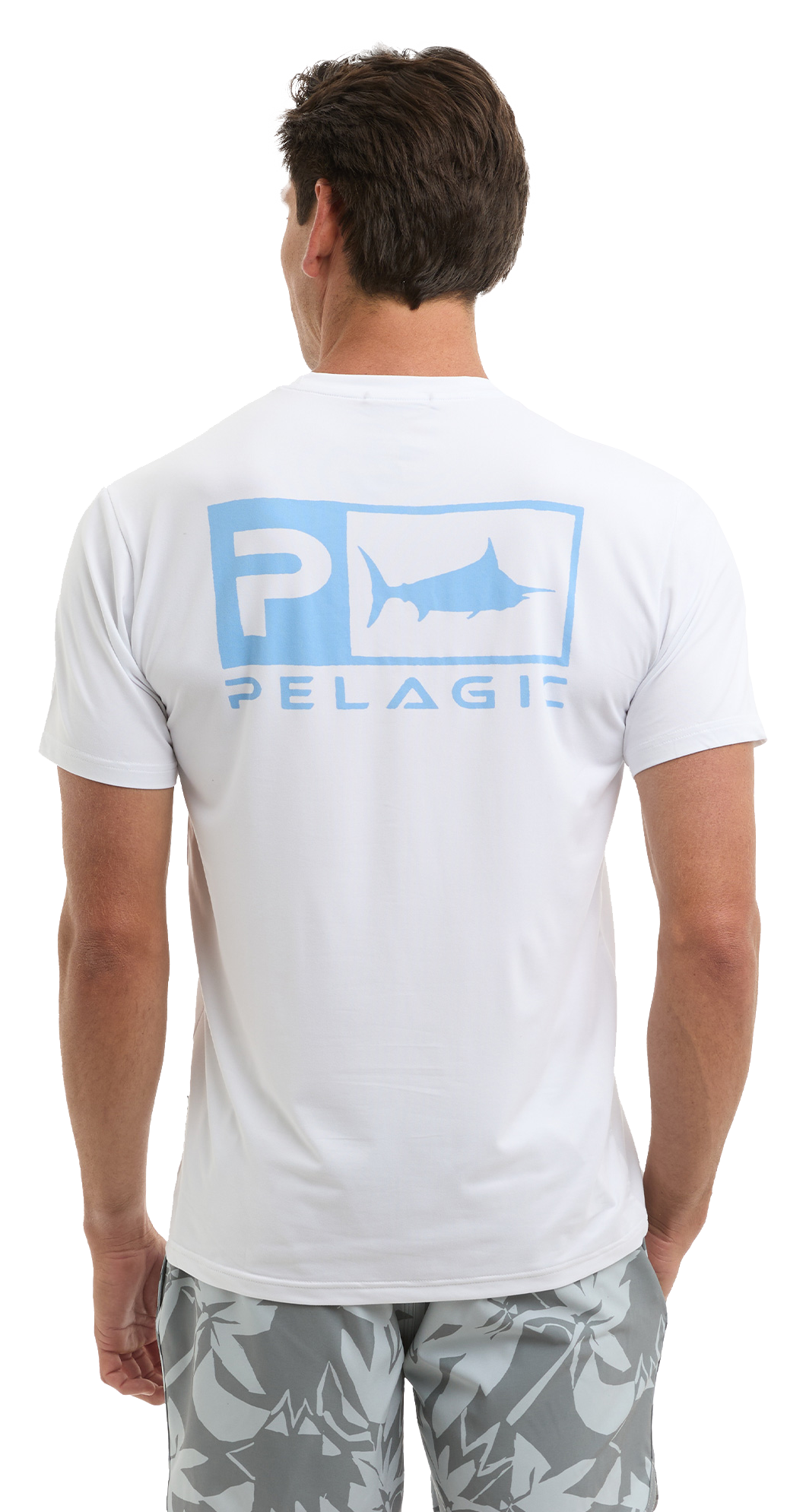 Image of Pelagic Freespool Rusted Icon Graphic Short-Sleeve T-Shirt - White