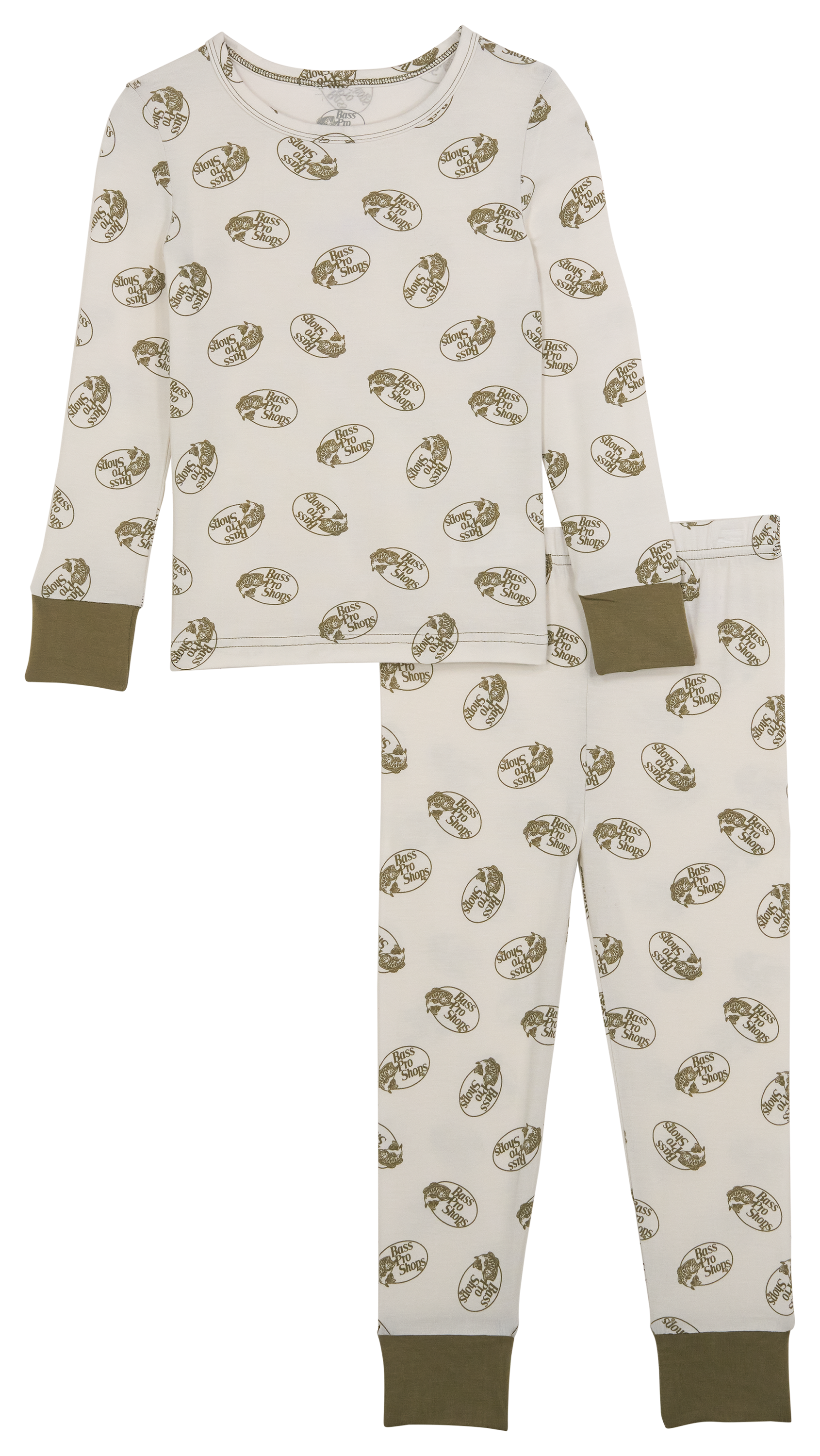 Image of Bass Pro Shops Snug-Fit Pajamas for Toddlers - Olive Logo