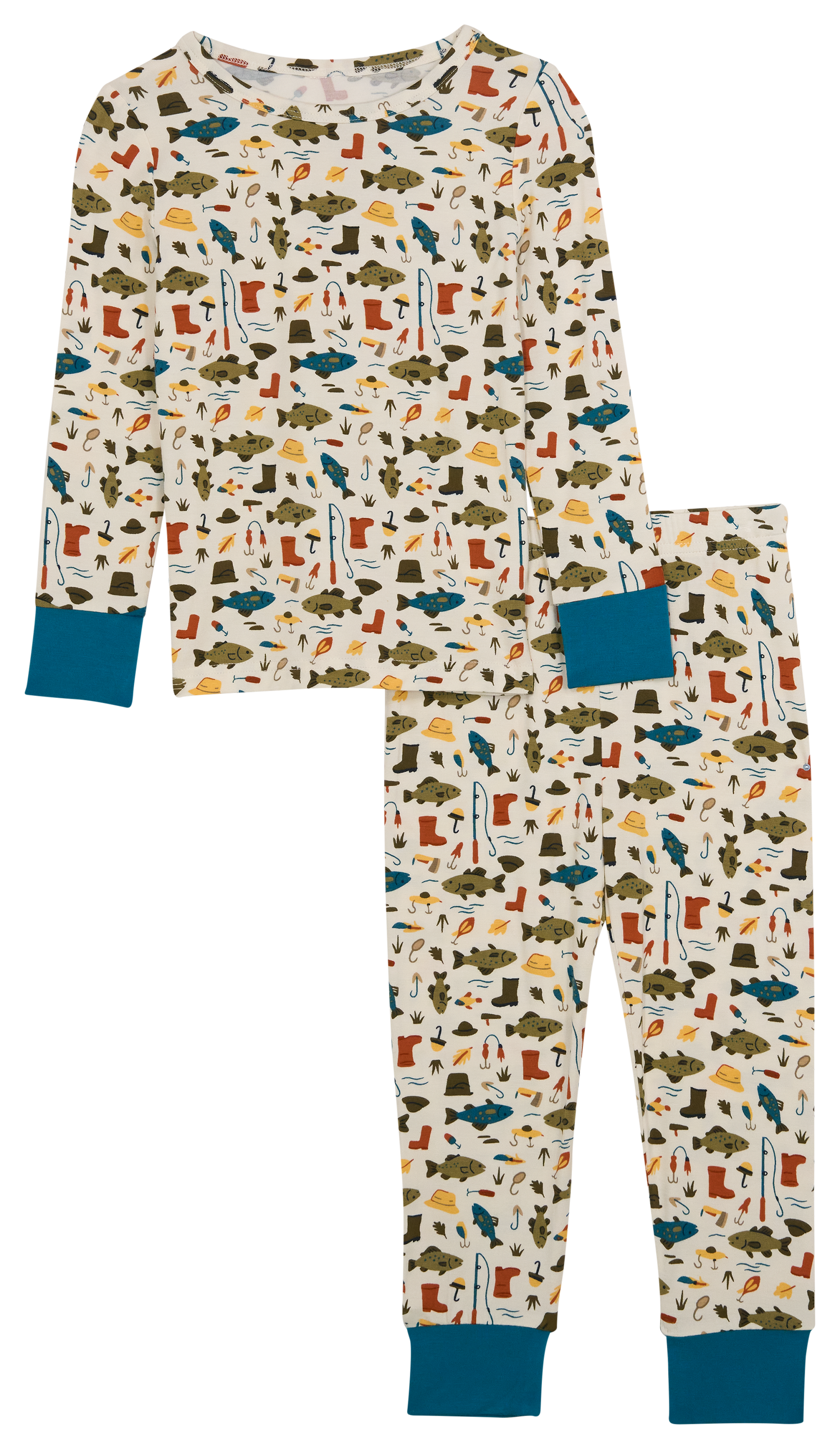 Image of Bass Pro Shops Snug-Fit Pajamas for Toddlers - Fishing Print - 4T