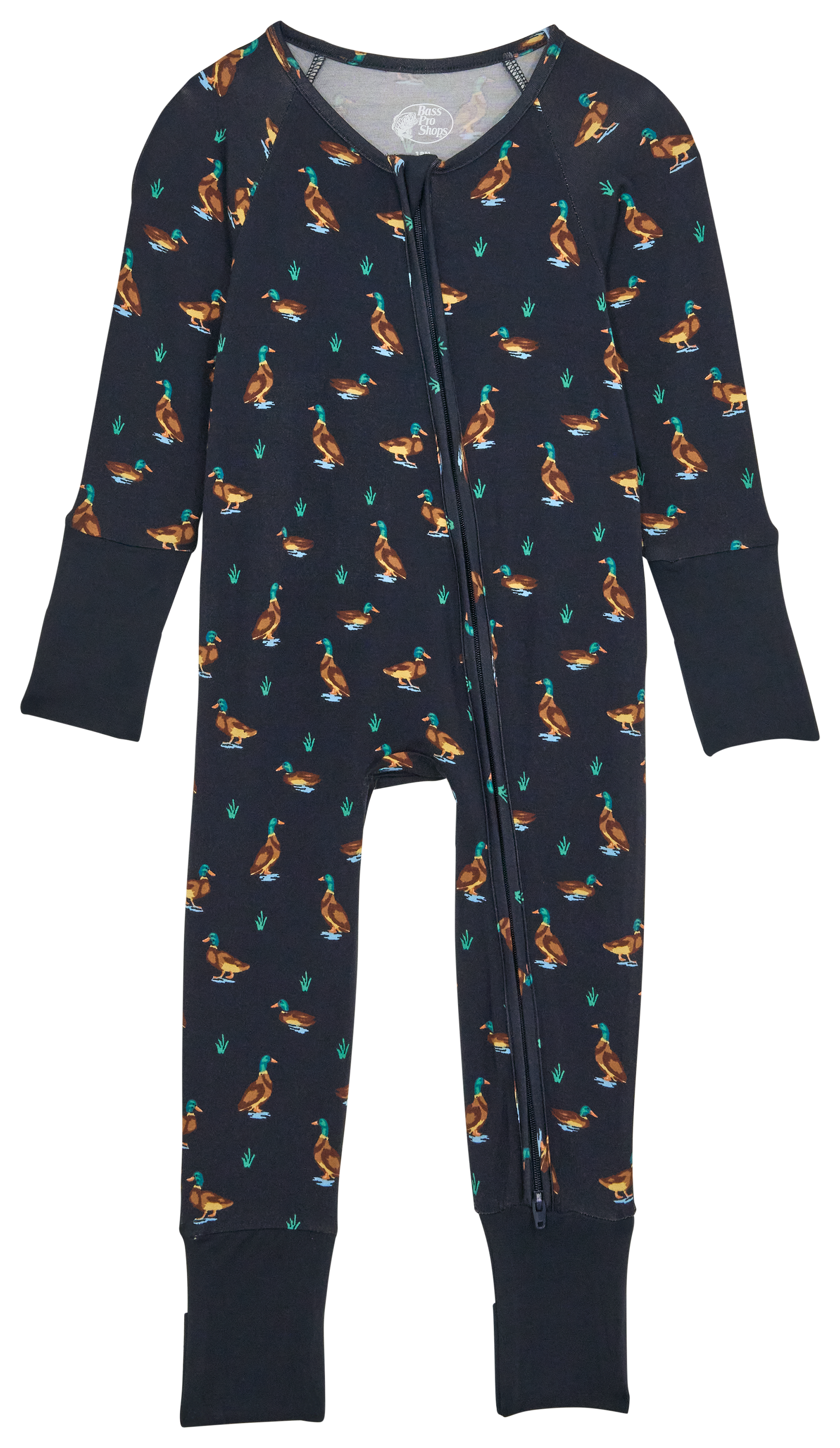 Image of Bass Pro Shops Snug-Fit Pajamas for Babies - Navy Ducks