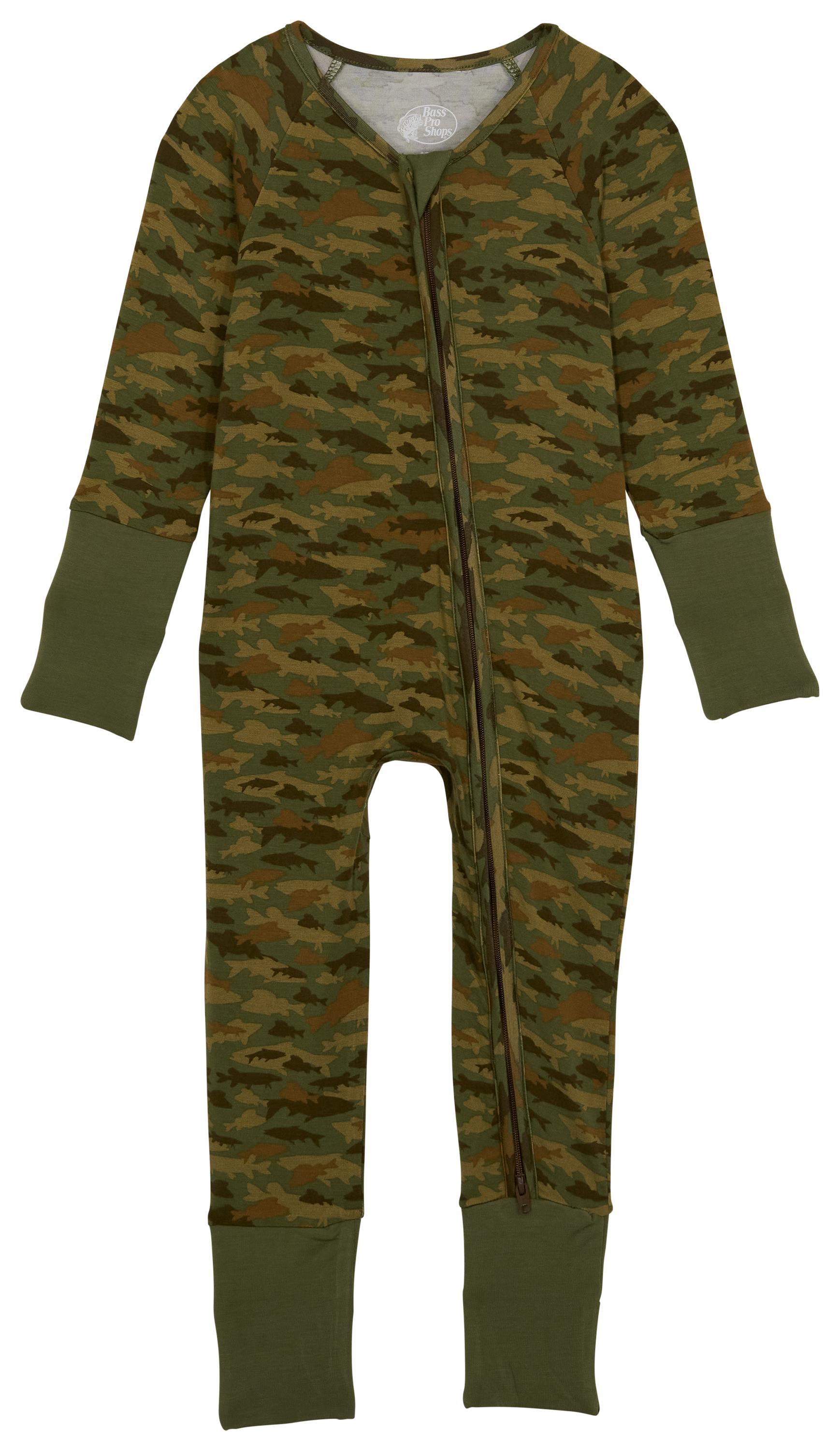 Image of Bass Pro Shops Snug-Fit Pajamas - Camo Fish