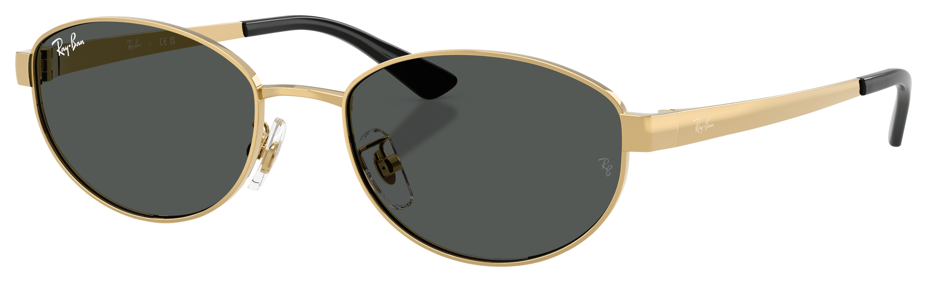 Image of Ray-Ban RB3774D Sunglasses - Polished Arista Gold/Dark Gray Classic