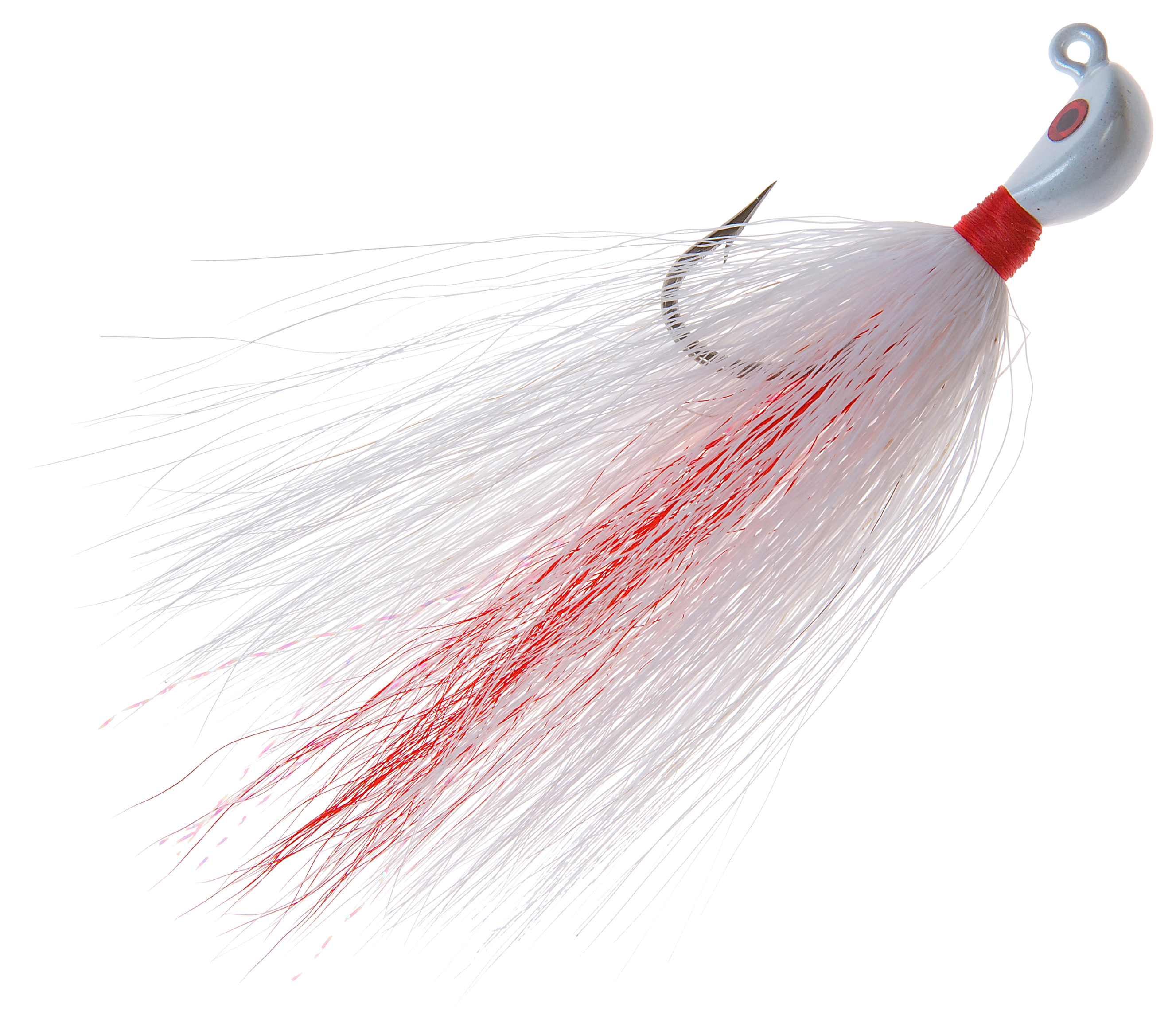 Image of Hookup Lures Inshore Premium Series Bucktail - 1/4 oz. - White/Red/White