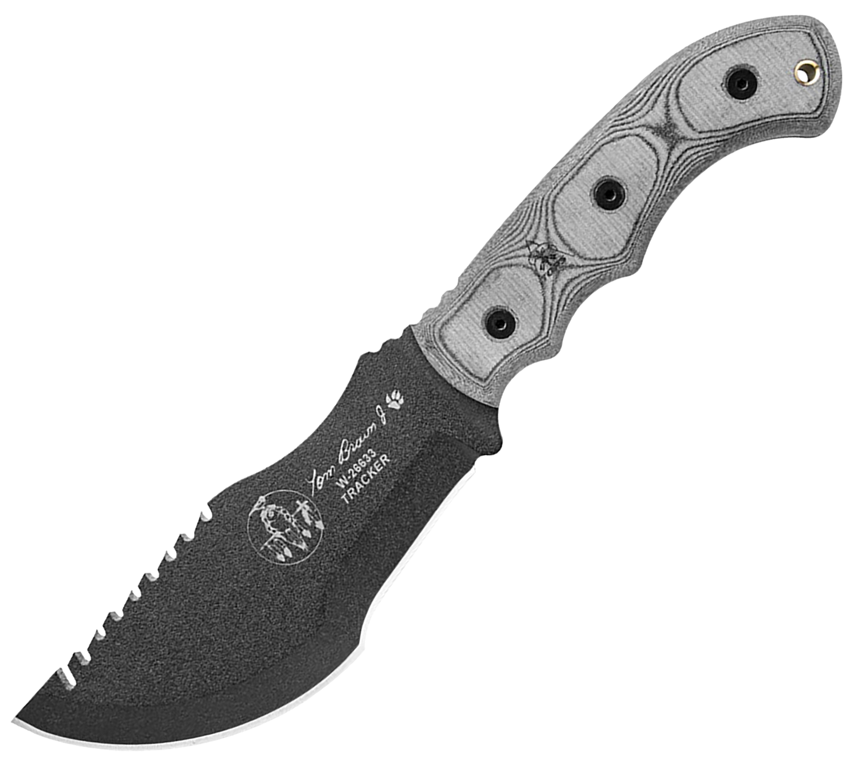 TOPS Knives Tom Brown Tracker Fixed-Blade Knife - Black Linen Micarta