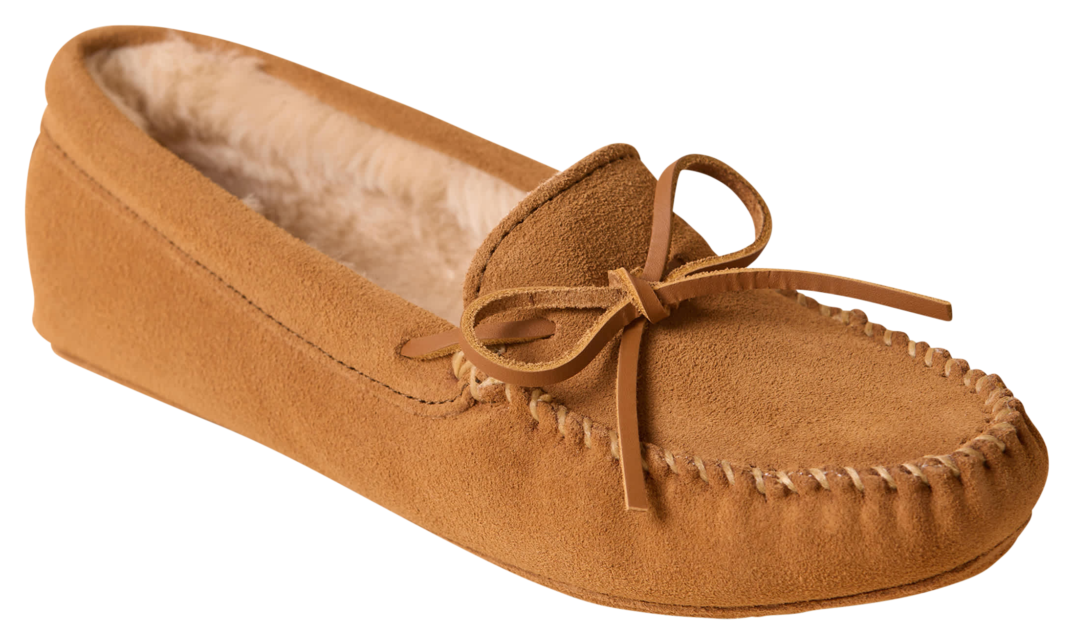 Image of Minnetonka Pile Lined Softsole Slippers for Women - Golden Tan
