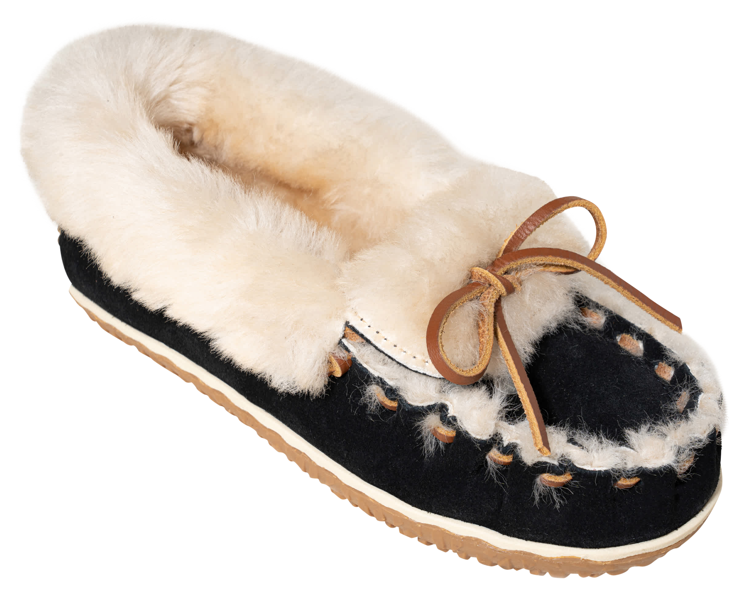 Image of Minnetonka Ultimate Sheepskin Slippers for Ladies - Black - 10M