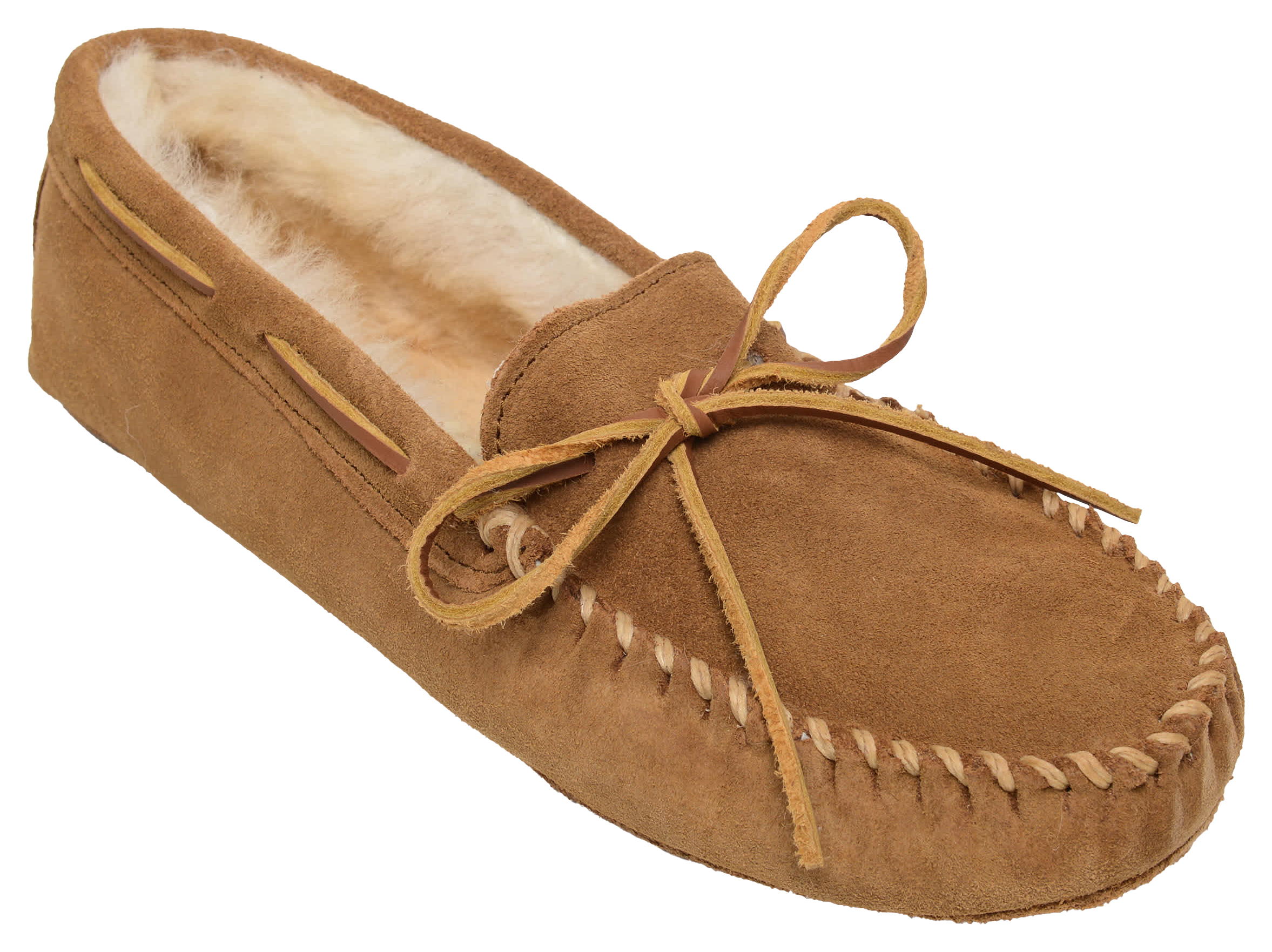 Image of Minnetonka Sheepskin Softsole Moccasins for Men - Tan