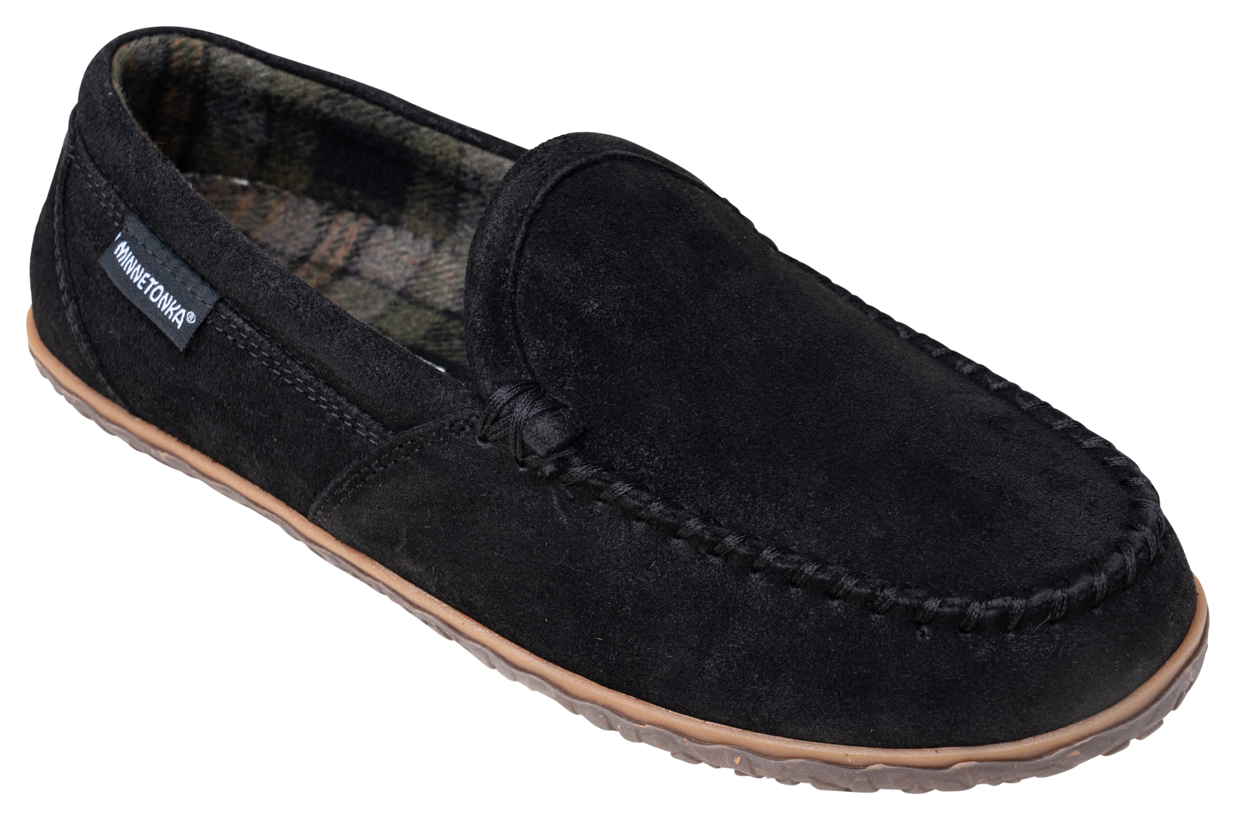 Image of Minnetonka Ruff Leather Tilden Moccasins - Black Ruff