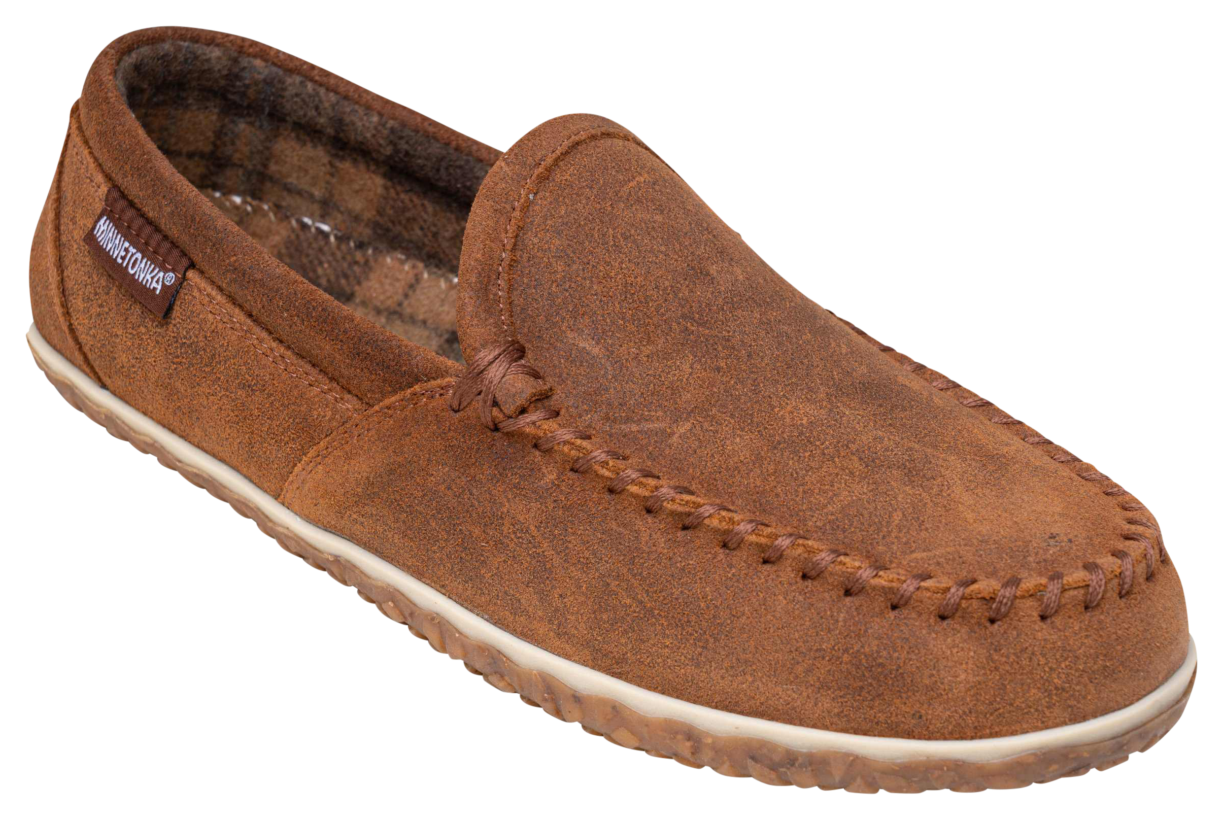 Image of Minnetonka Ruff Leather Tilden Moccasins - Brown Ruff