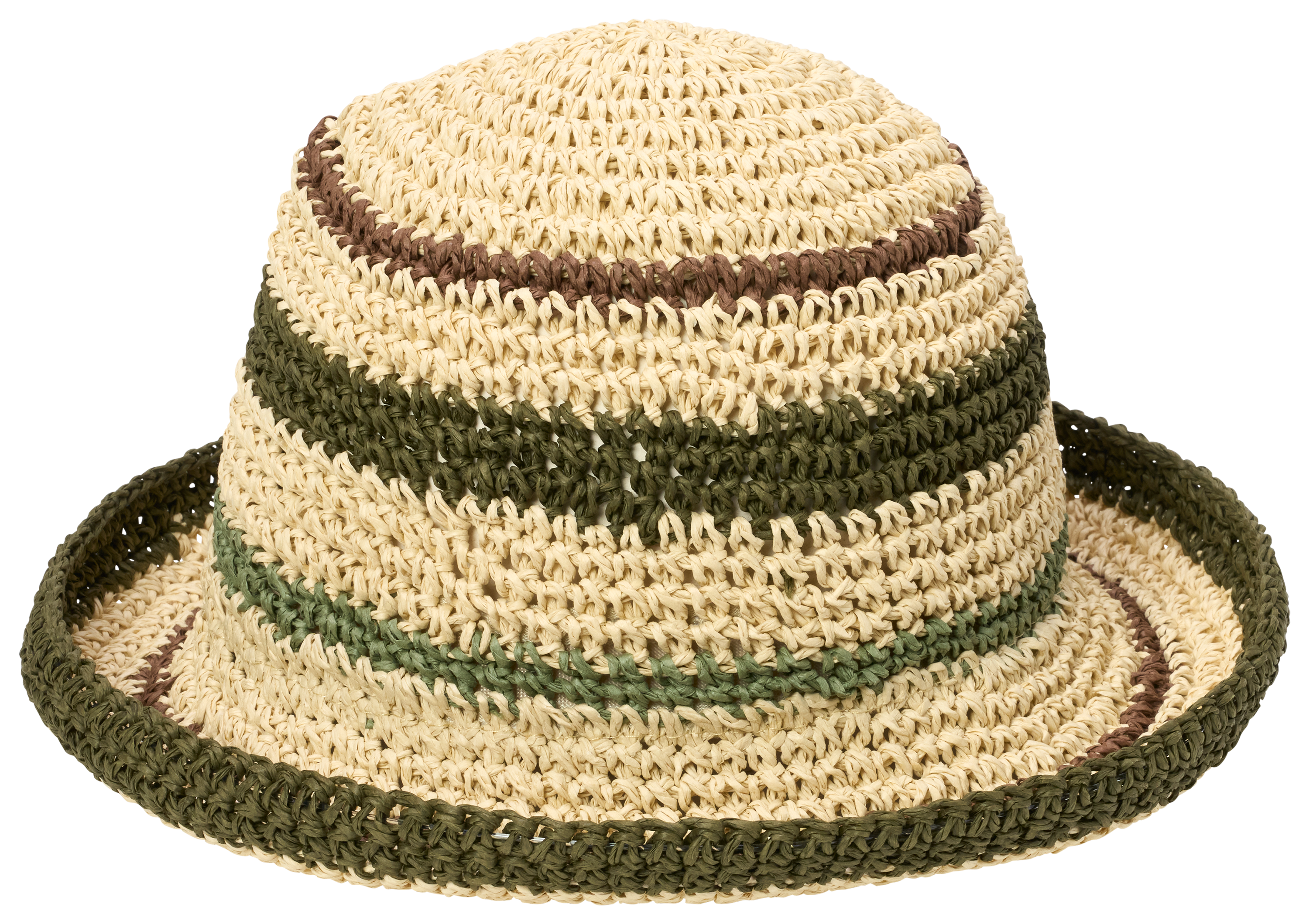 Image of Natural Reflections Crochet Straw Hat - Stripe