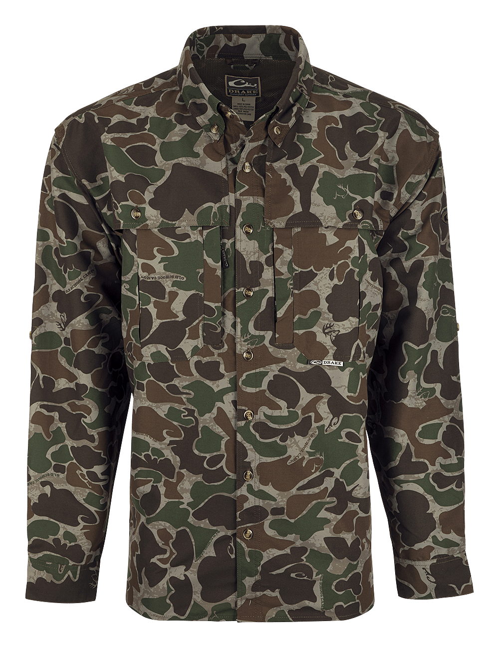 Image of Drake Waterfowl Flyweight Wingshooter Button-Down Shirt - Old School Green - S