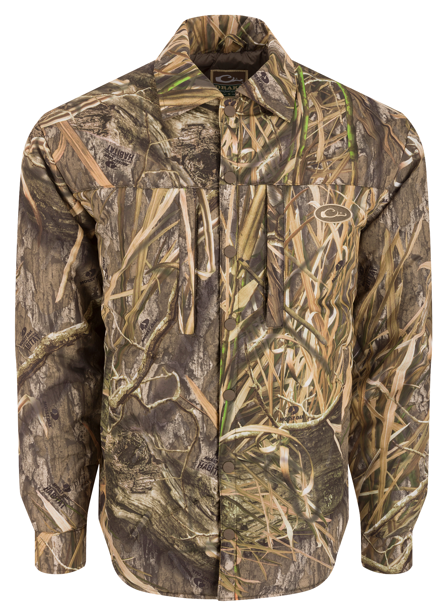 Image of Drake LST Double Down Jac-Shirt - Mossy Oak Shadow Grass Habitat - XL