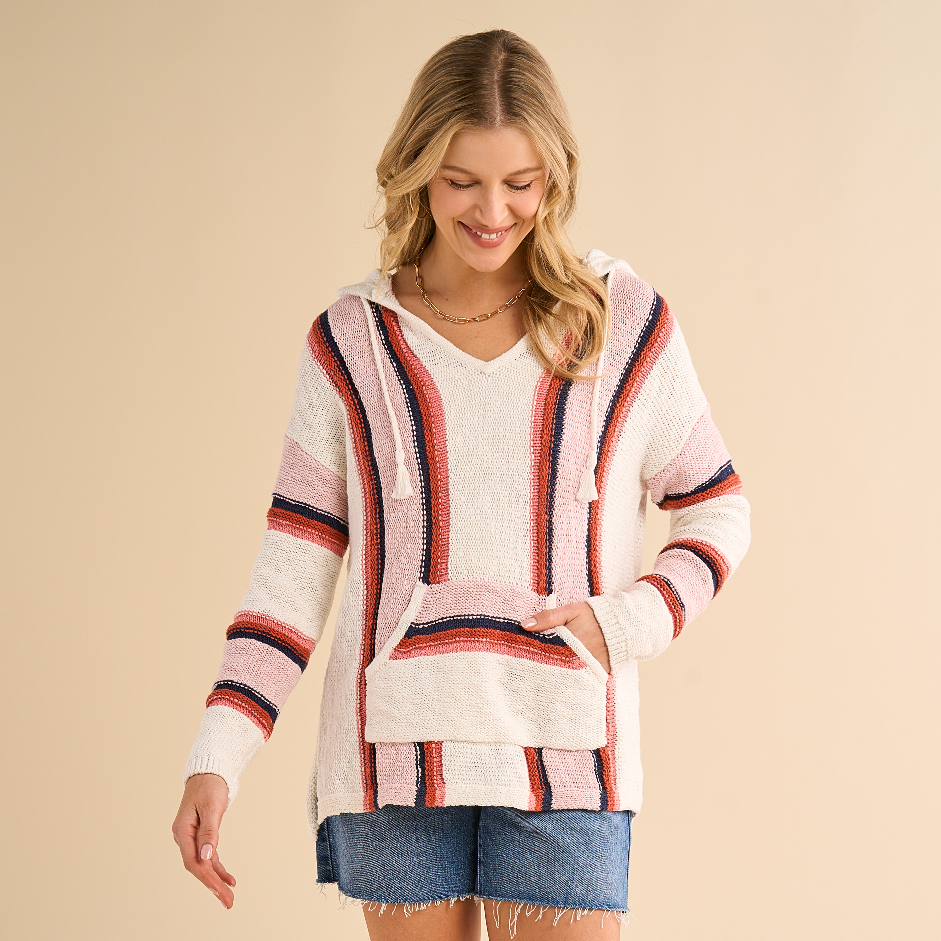 Image of Natural Reflections Baja Desert Hoodie - Egret