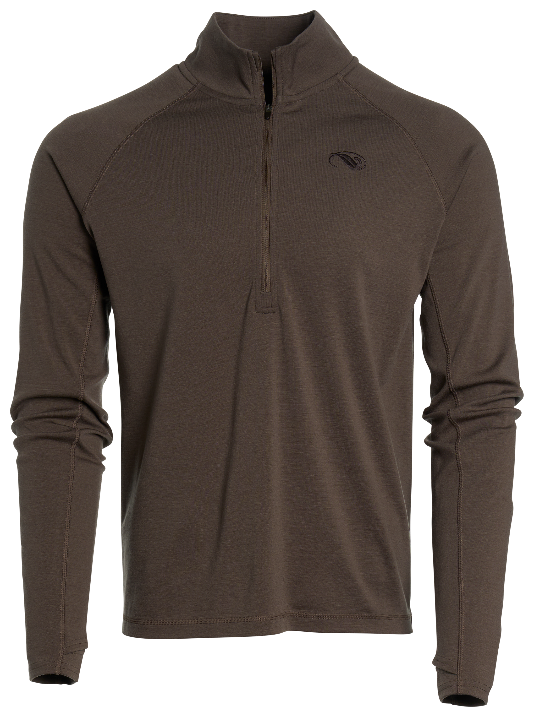 Mack's Prairie Wings Mack's Prairie Wings Midweight Merino Base Layer Quarter-Zip Pullover - Major Brown - $129.99 at Bass Pro Shops