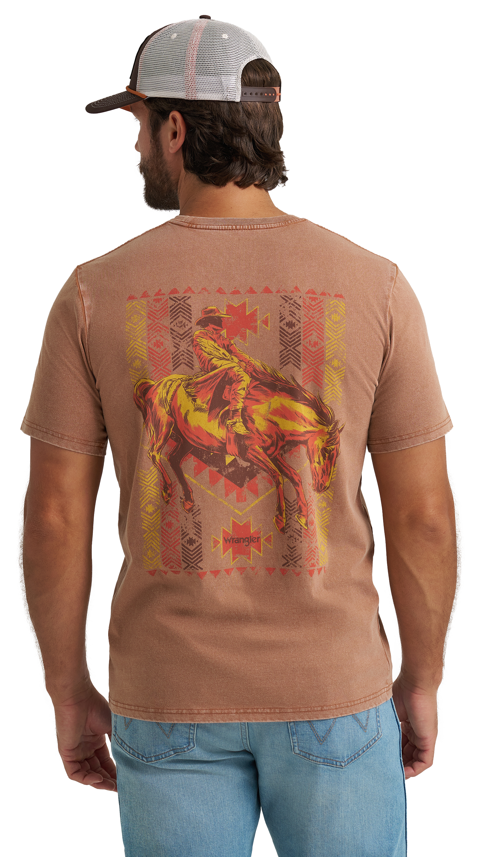 Image of Wrangler Aztec Tex Cowboy Short-Sleeve Shirt - Rawhide
