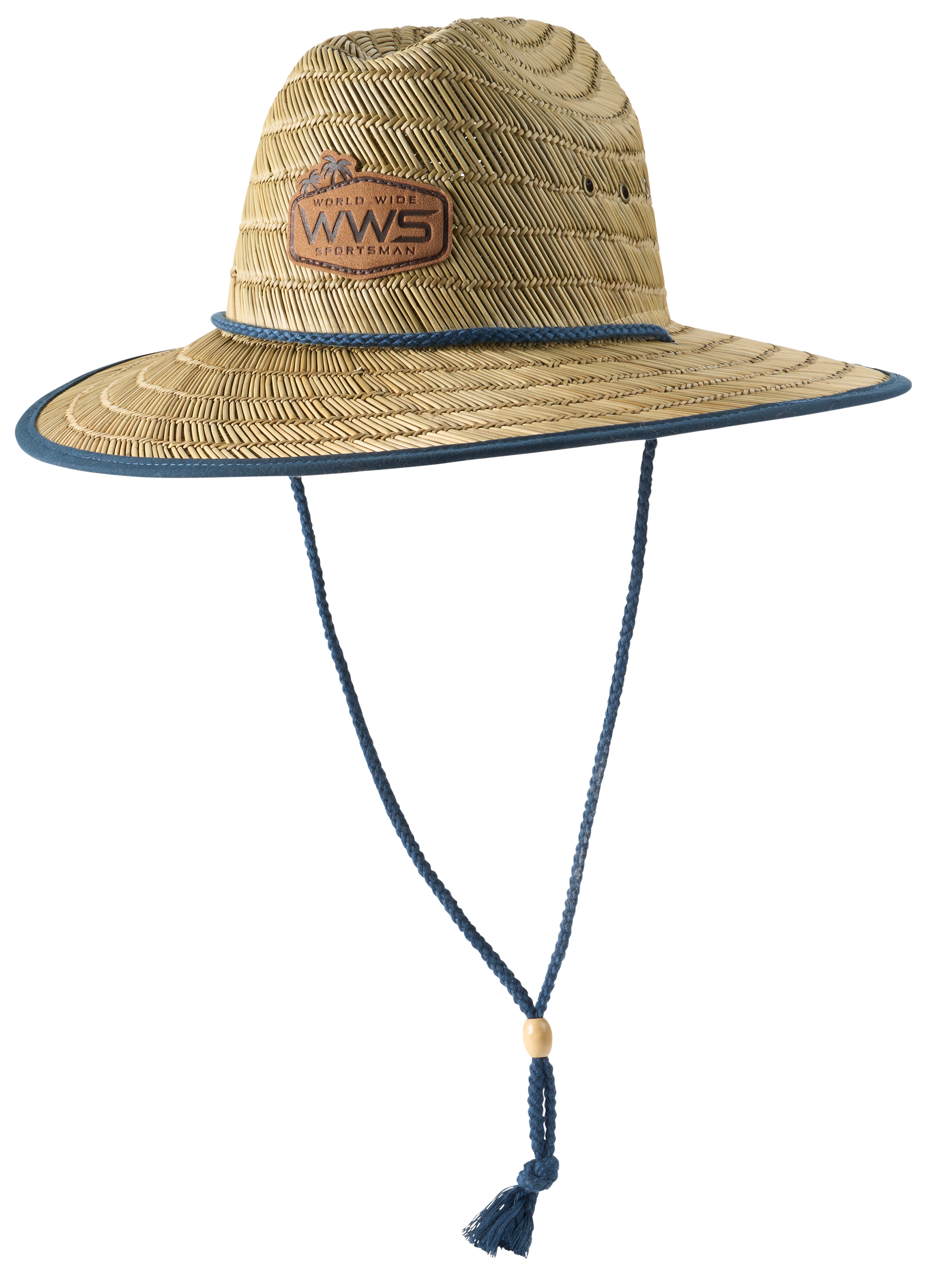 Image of World Wide Sportsman Straw Lifeguard Hat - Dark Blue/Natural
