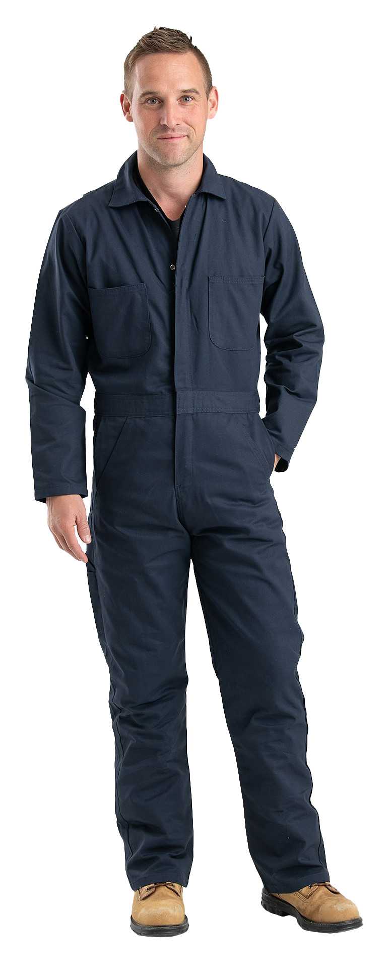 Image of Berne Heritage Unlined Twill Coveralls - Navy