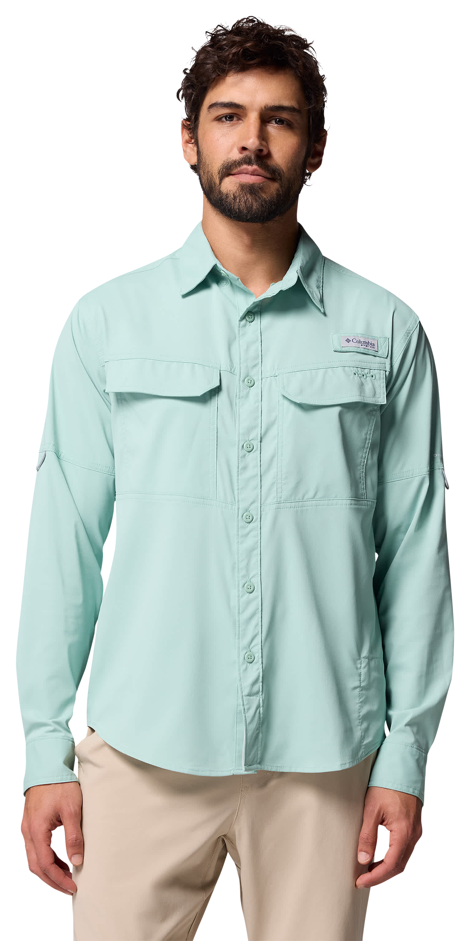 Image of Columbia Skiff Guide II Long-Sleeve Button-Down Shirt - Misty Jade - XS