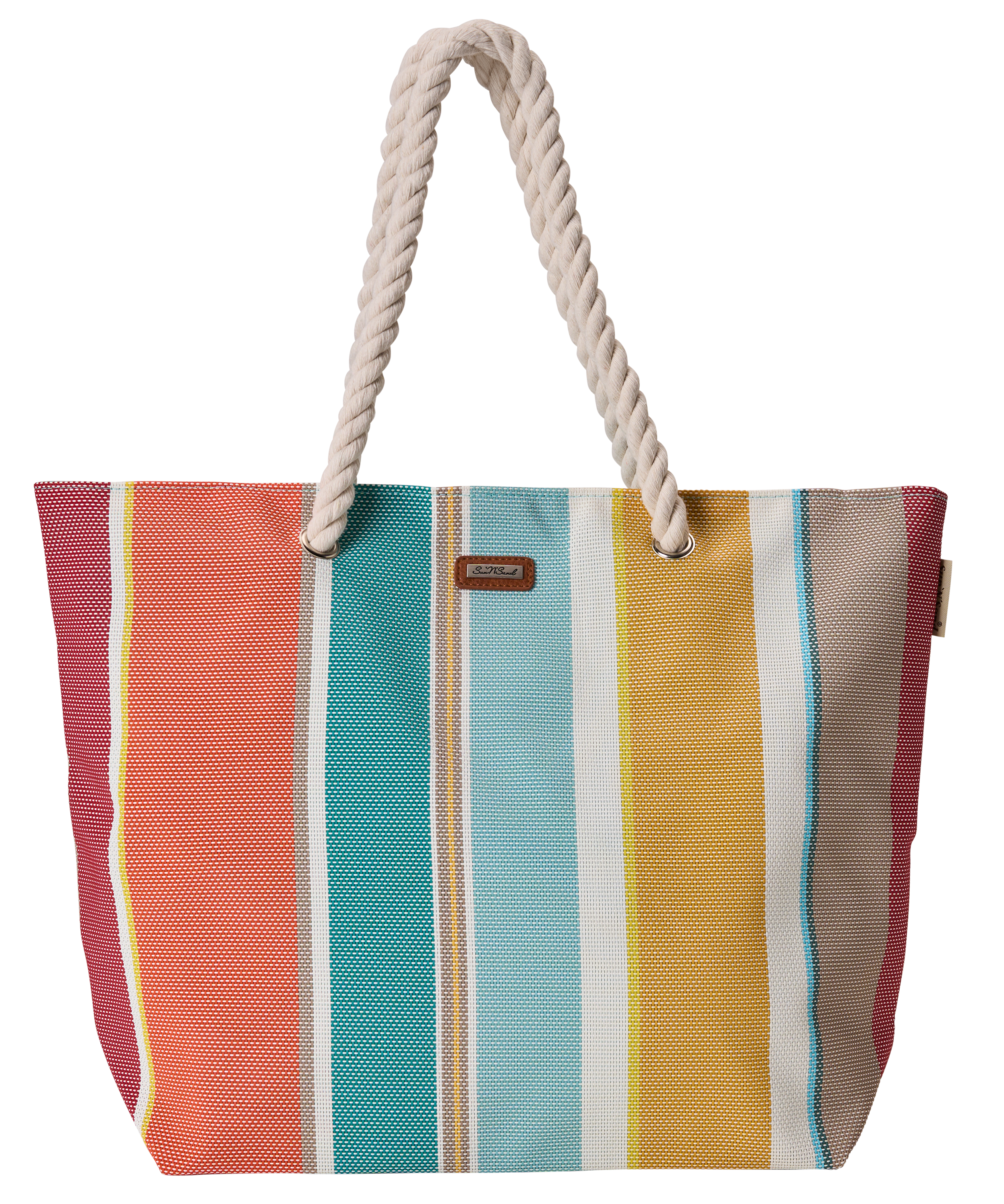 Image of Sun 'N' Sand Dream Striped Beach Tote Bag